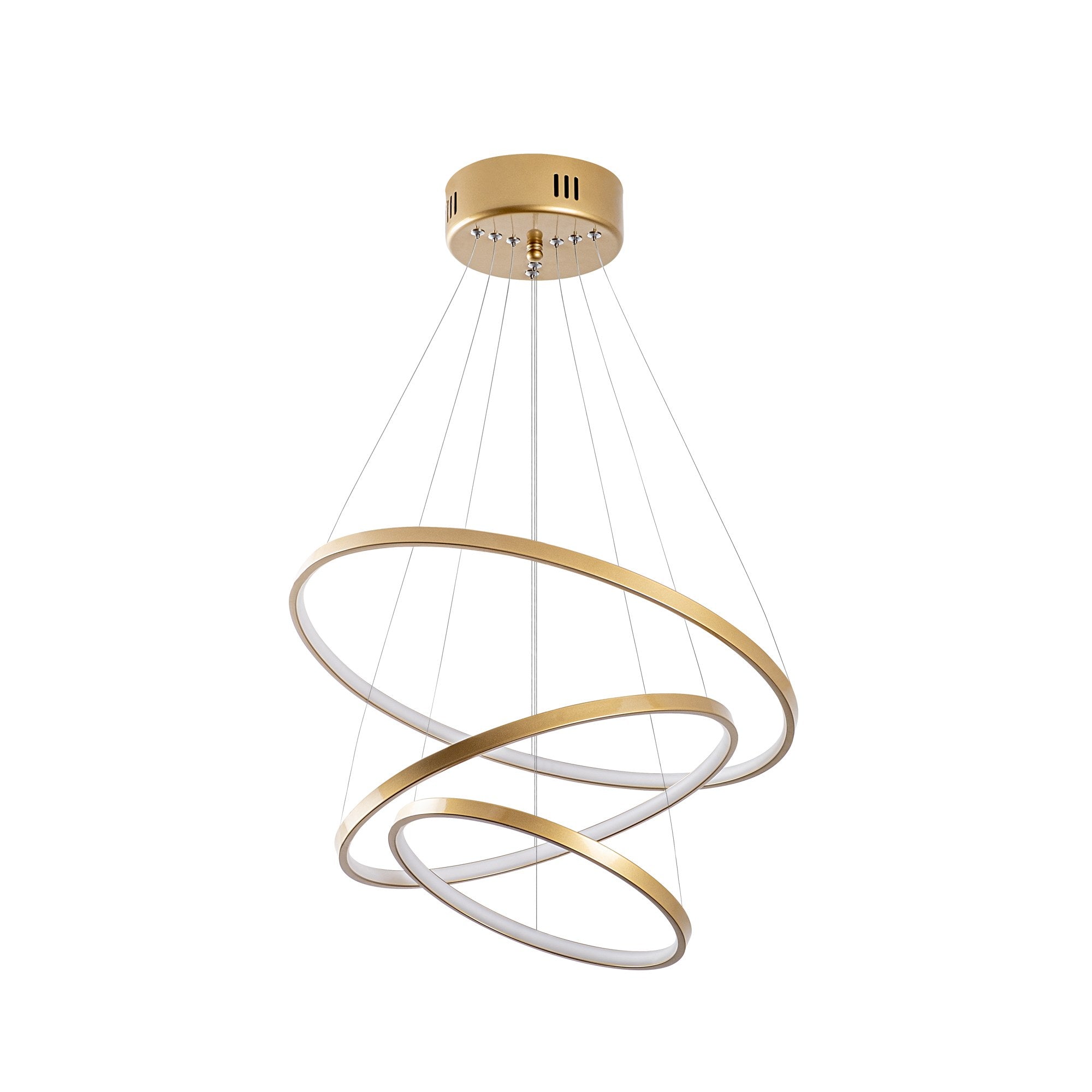 Candeeiro de Teto Dourado Elegante, Corpo em Metal, 50 cm de Largura x 80 cm de Altura | LED SMD 28W 3000K | Iluminação Elegante para Decoração e Ambiente Modernos