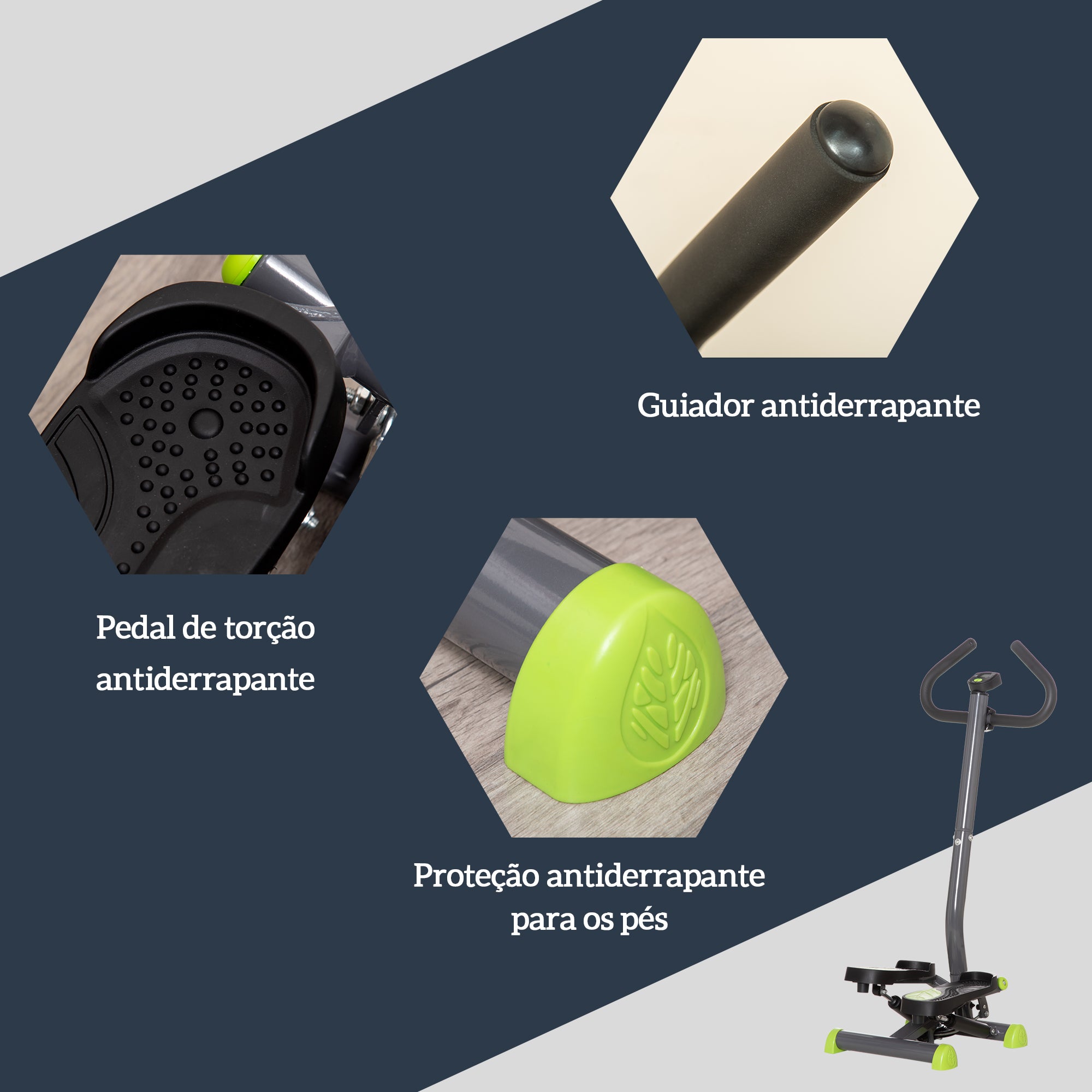 Máquina de Step Stepper Fitness em Casa 55x44x108 cm Cinzento