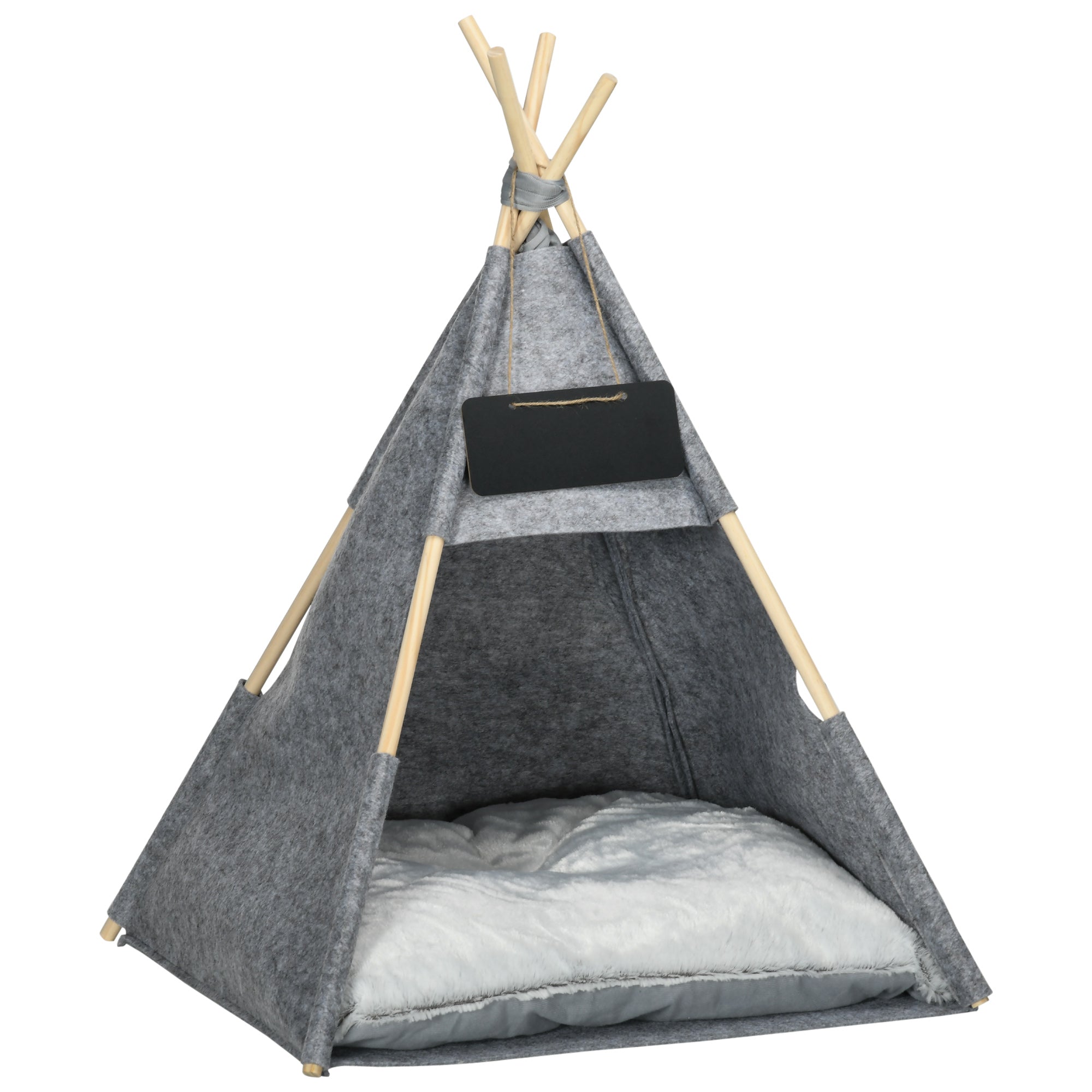 Tenda Tipi para Animais de Estimação 58x58x80cm Cinza
