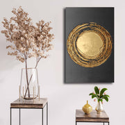 Quadro decorativo em tela – 45 x 70 cm – dourado e preto – 100% tela e moldura de madeira de pinho