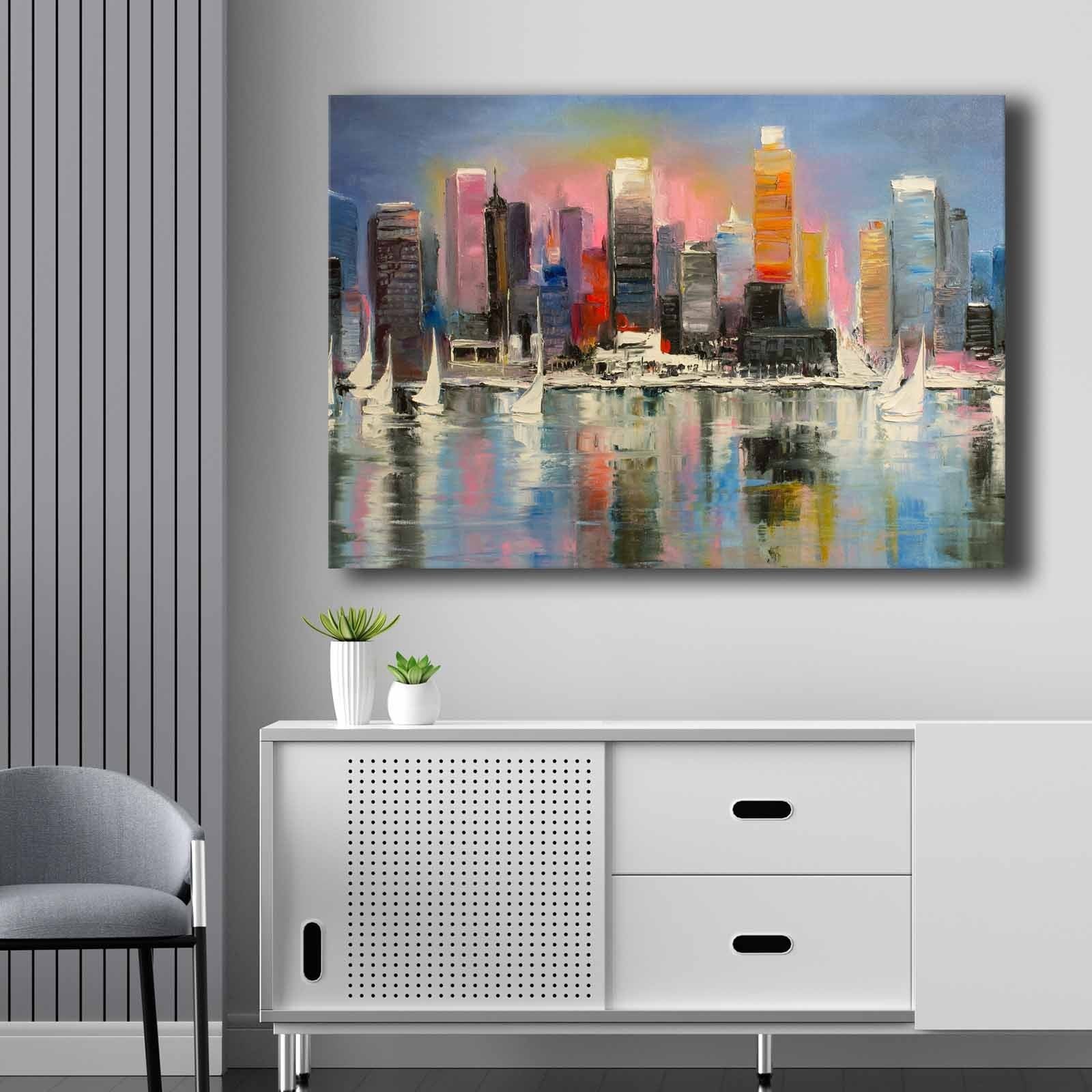 Tela Decorativa em Canvas 70x100 cm com Moldura de Madeira de Pinho – Multicolor