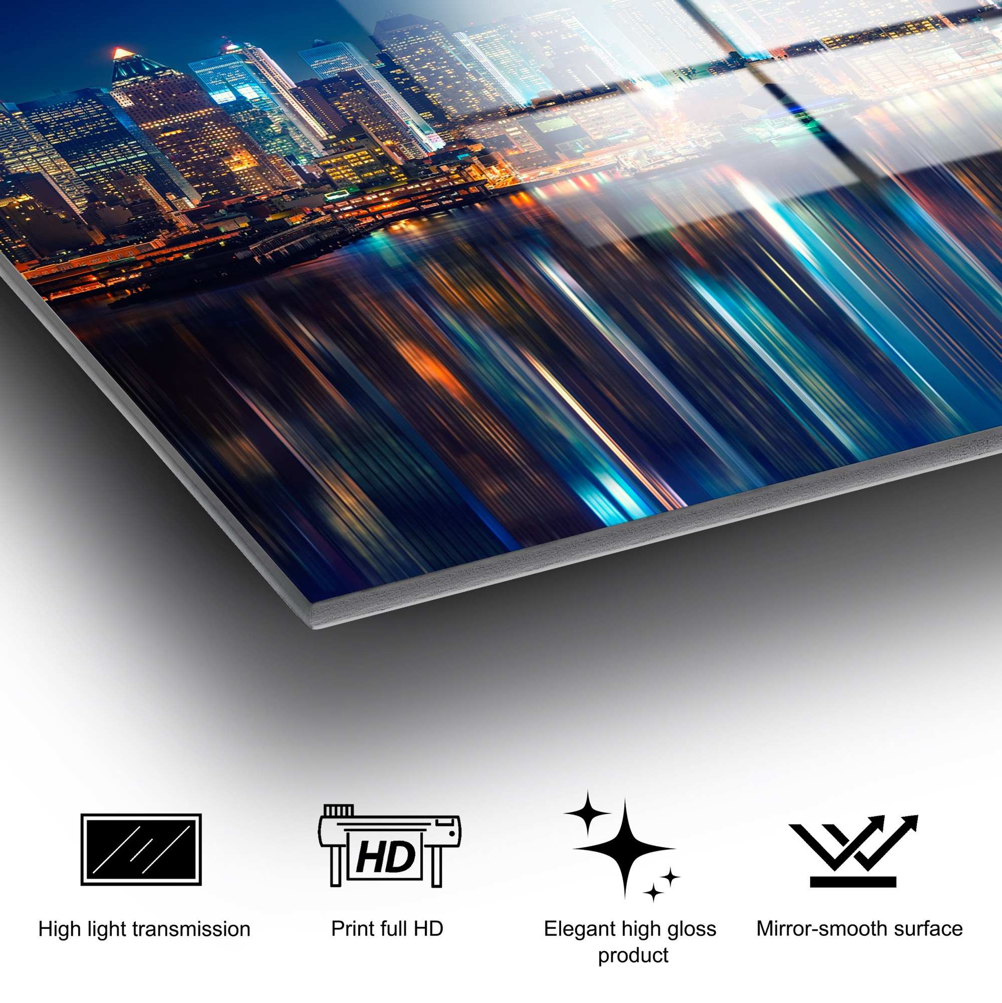 Quadro Decorativo em Vidro Temperado UV-039, 70 x 100 cm, Multicolor, 4 mm