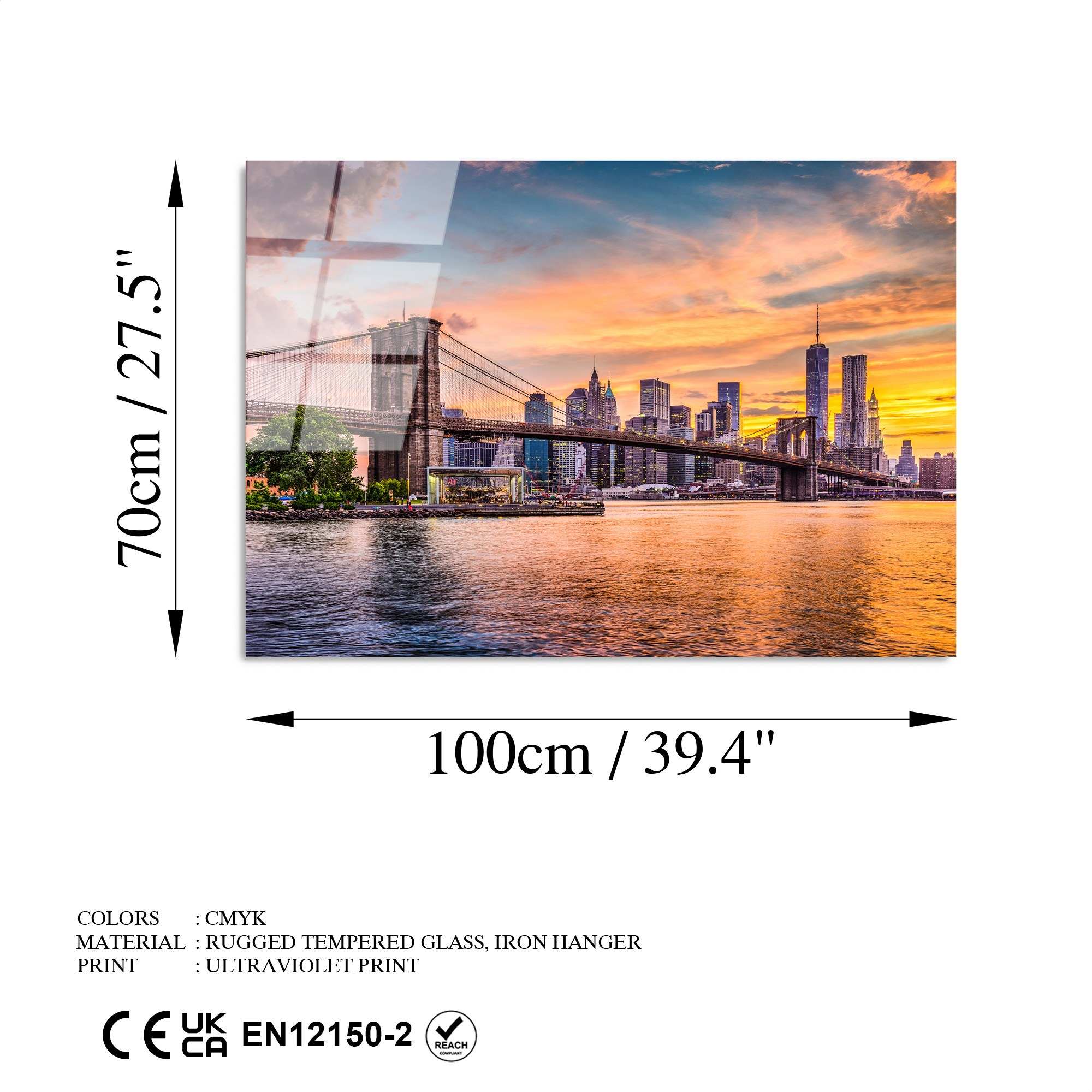 Quadro Decorativo em Vidro Temperado UV-044 70x100 cm – Multicolor – 4 mm