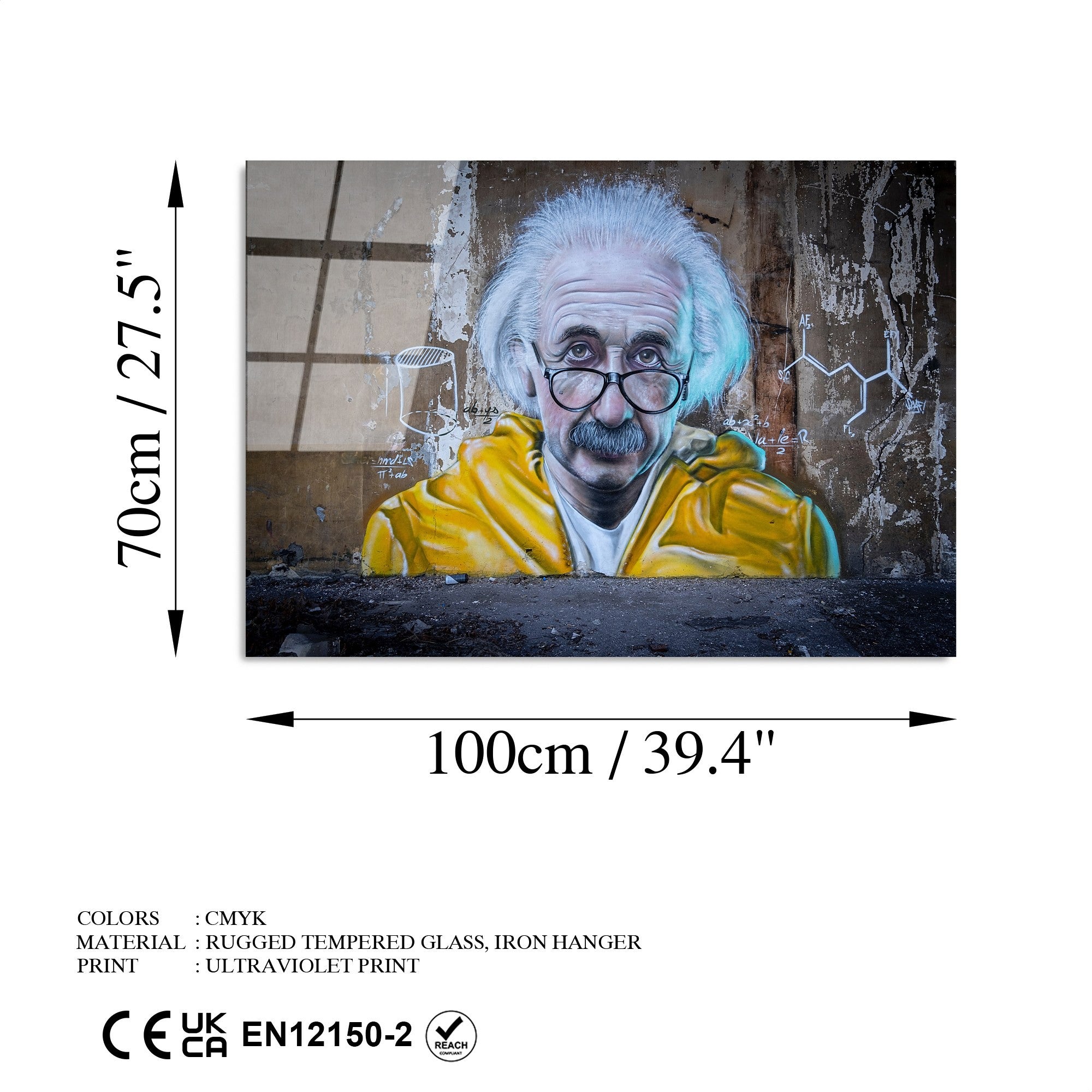 Quadro Decorativo em Vidro Temperado UV-057, Multicolor, 70 x 100 cm, 4 mm