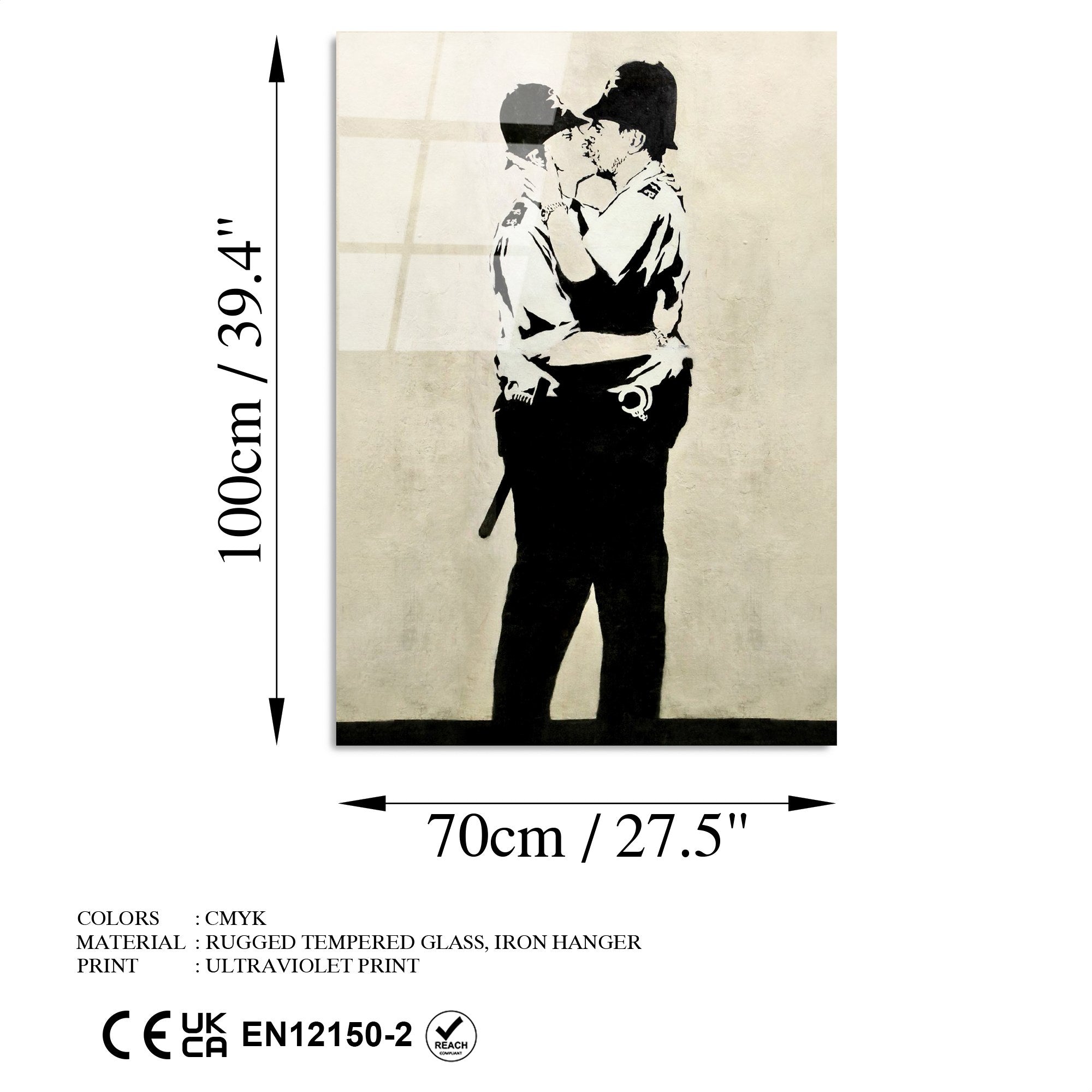 Quadro Decorativo em Vidro Temperado UV-063, 70 x 100 cm, Multicolor, 4 mm