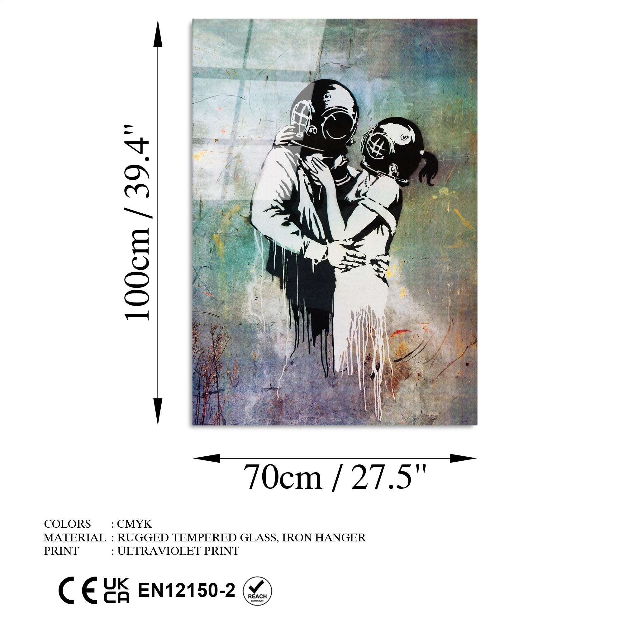 Quadro Decorativo em Vidro 100% Temperado 4 mm 70x100 cm – Multicolor (UV-064)