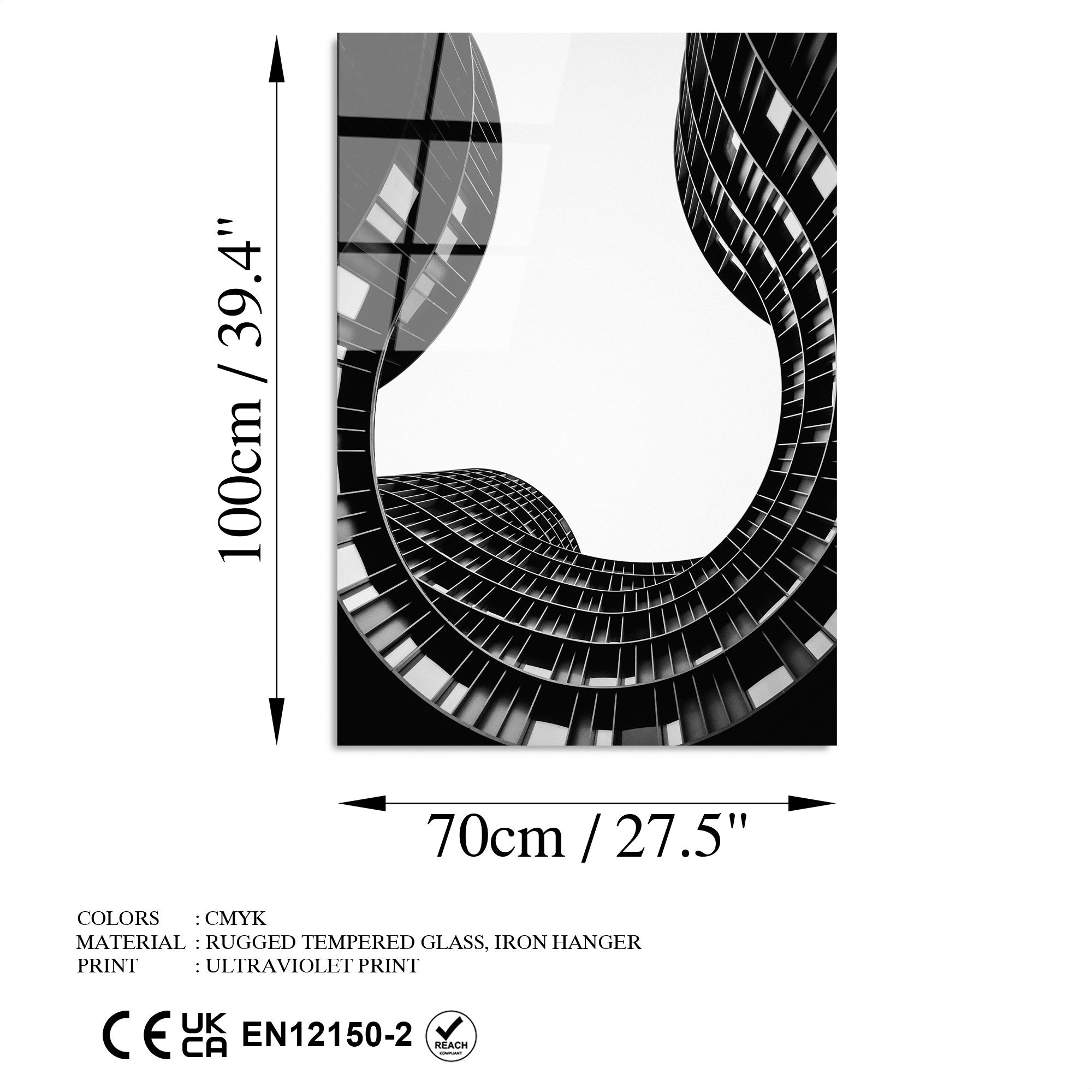 Quadro Decorativo em Vidro Temperado 70x100 cm (4 mm) Multicolor – UV-072