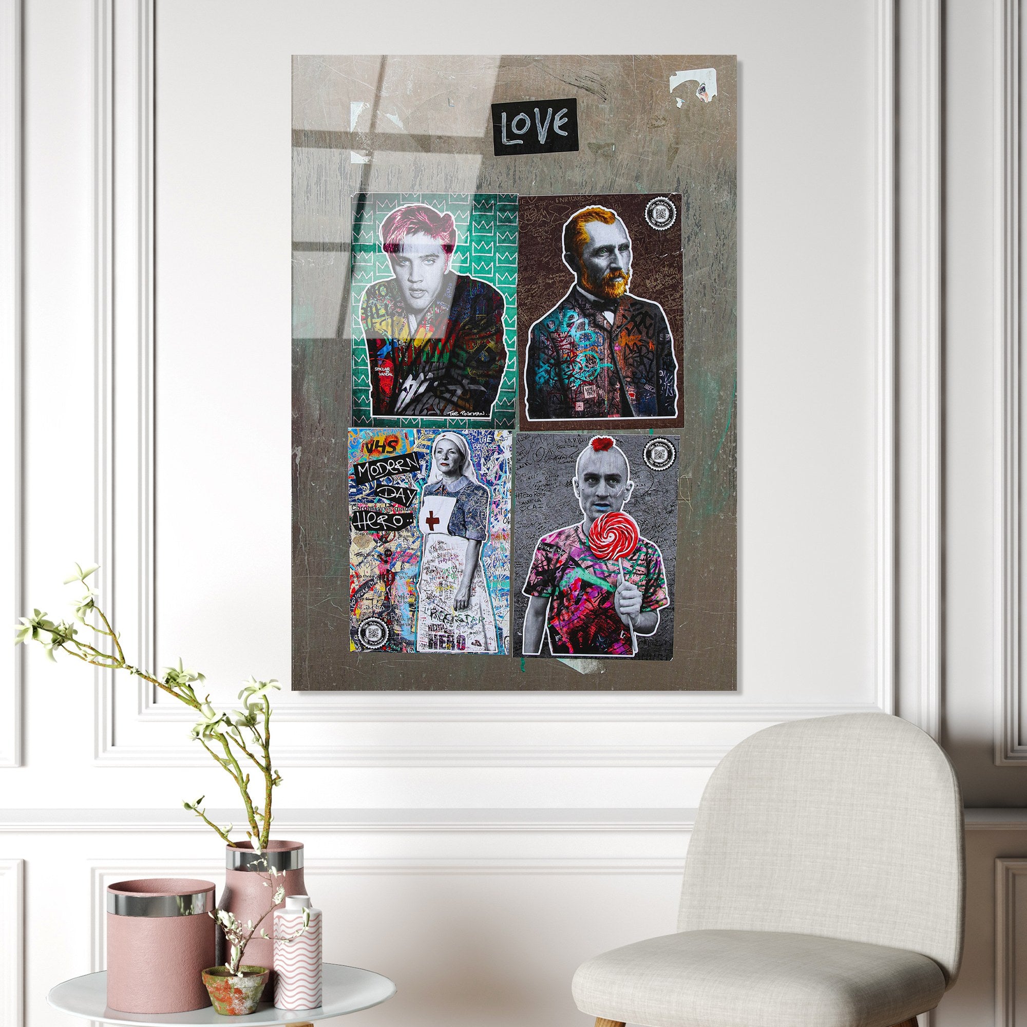 Quadro Decorativo em Vidro Temperado UV-075, 70 x 100 cm, Multicolor, 4 mm