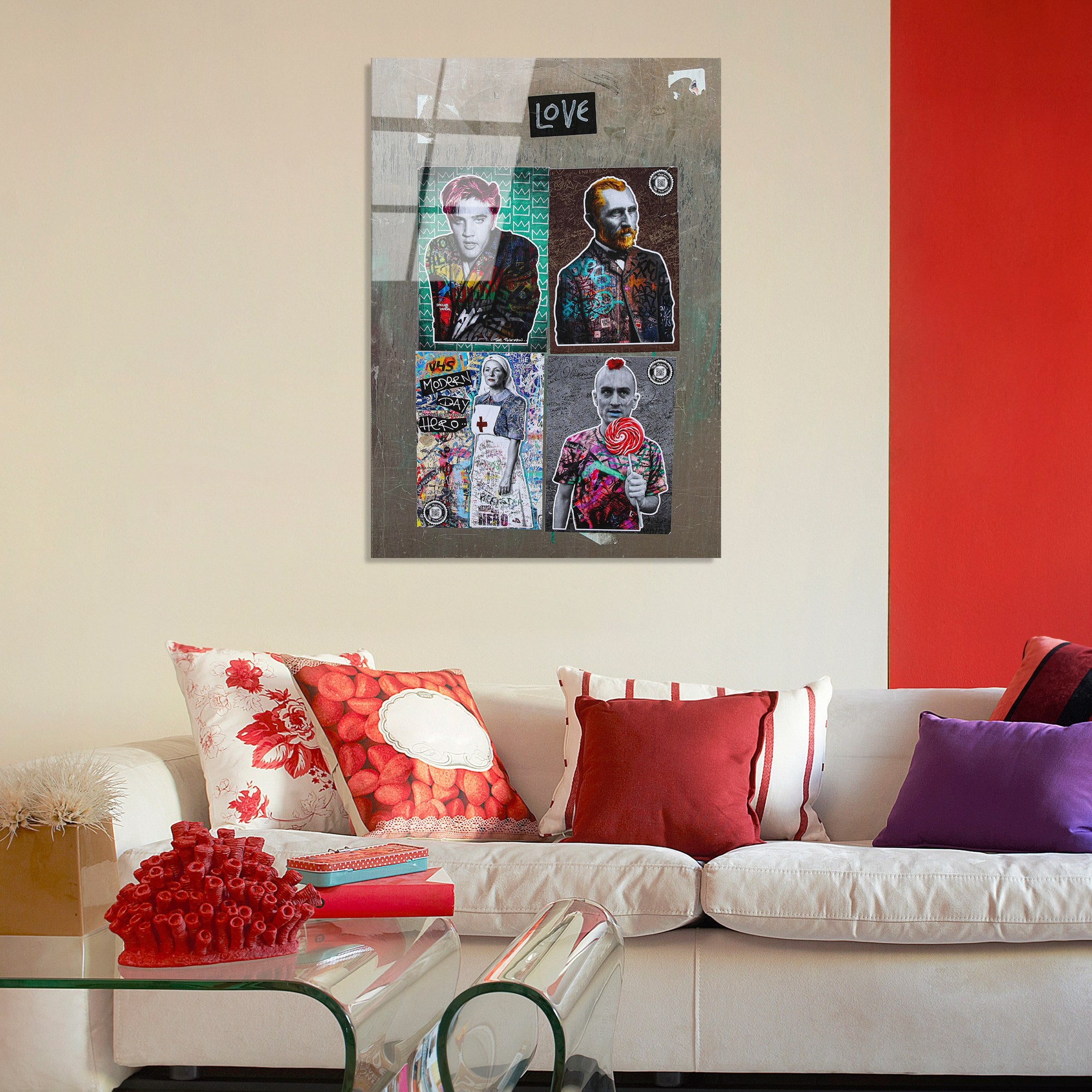 Quadro Decorativo em Vidro Temperado UV-075, 70 x 100 cm, Multicolor, 4 mm