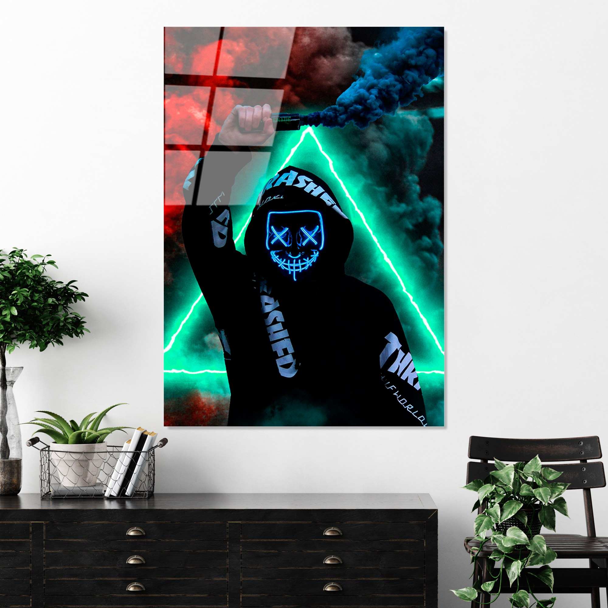 Quadro Decorativo em Vidro Temperado UV-076, 70x100 cm, Multicolor, 4 mm