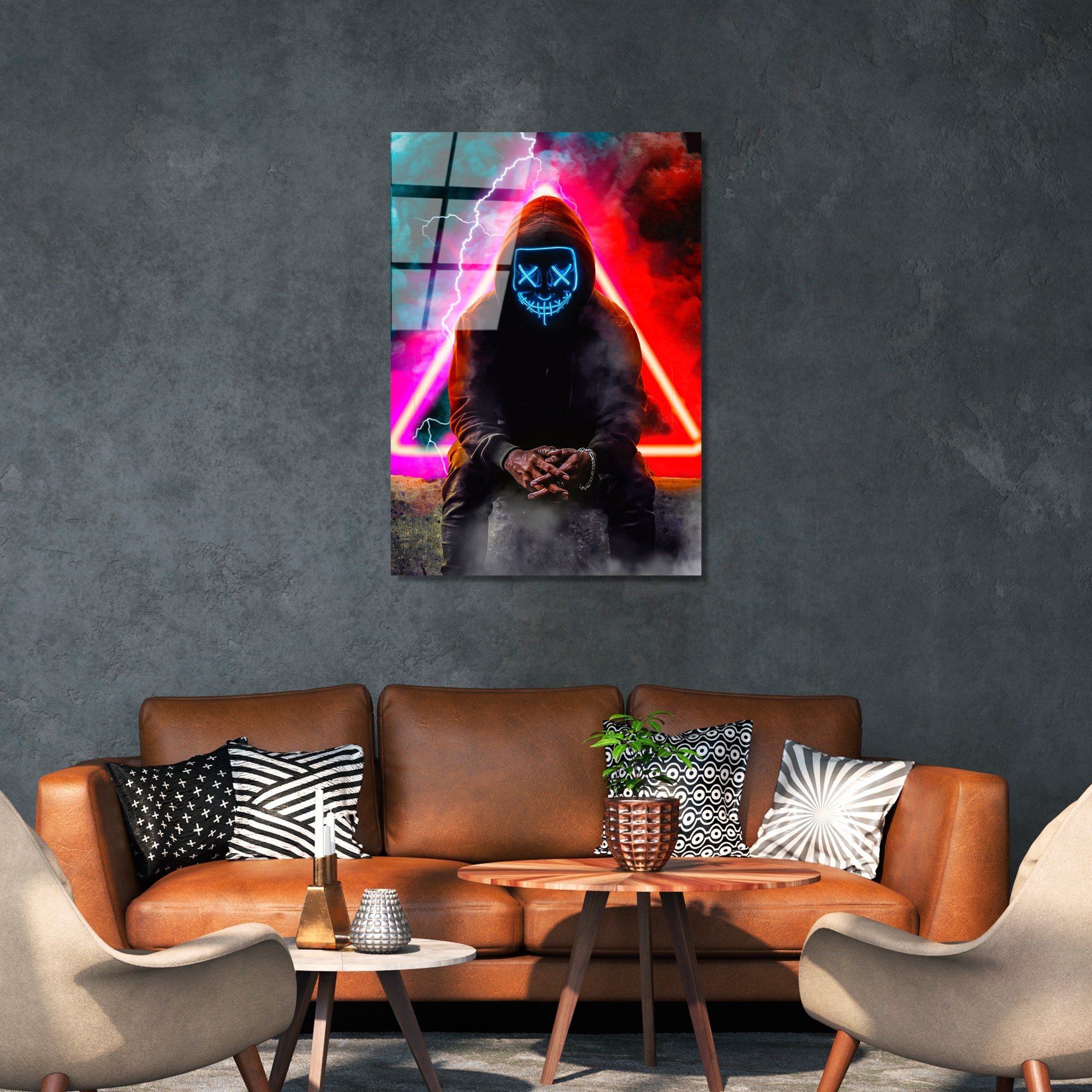 Quadro Decorativo em Vidro Temperado UV-077, Multicor, 70x100 cm, 4 mm