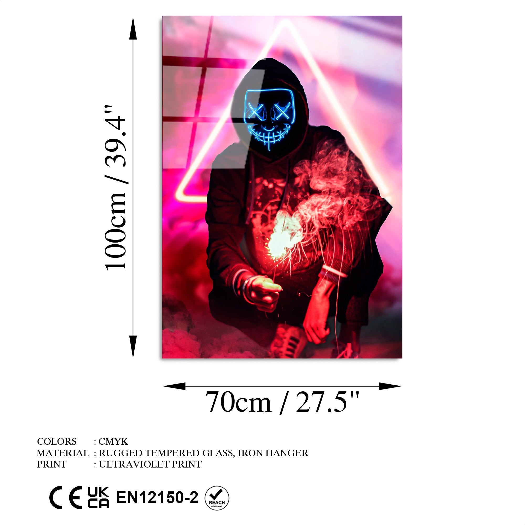 Quadro Decorativo em Vidro Temperado UV-078, 70x100 cm, 100% Vidro (4 mm), Multicolor