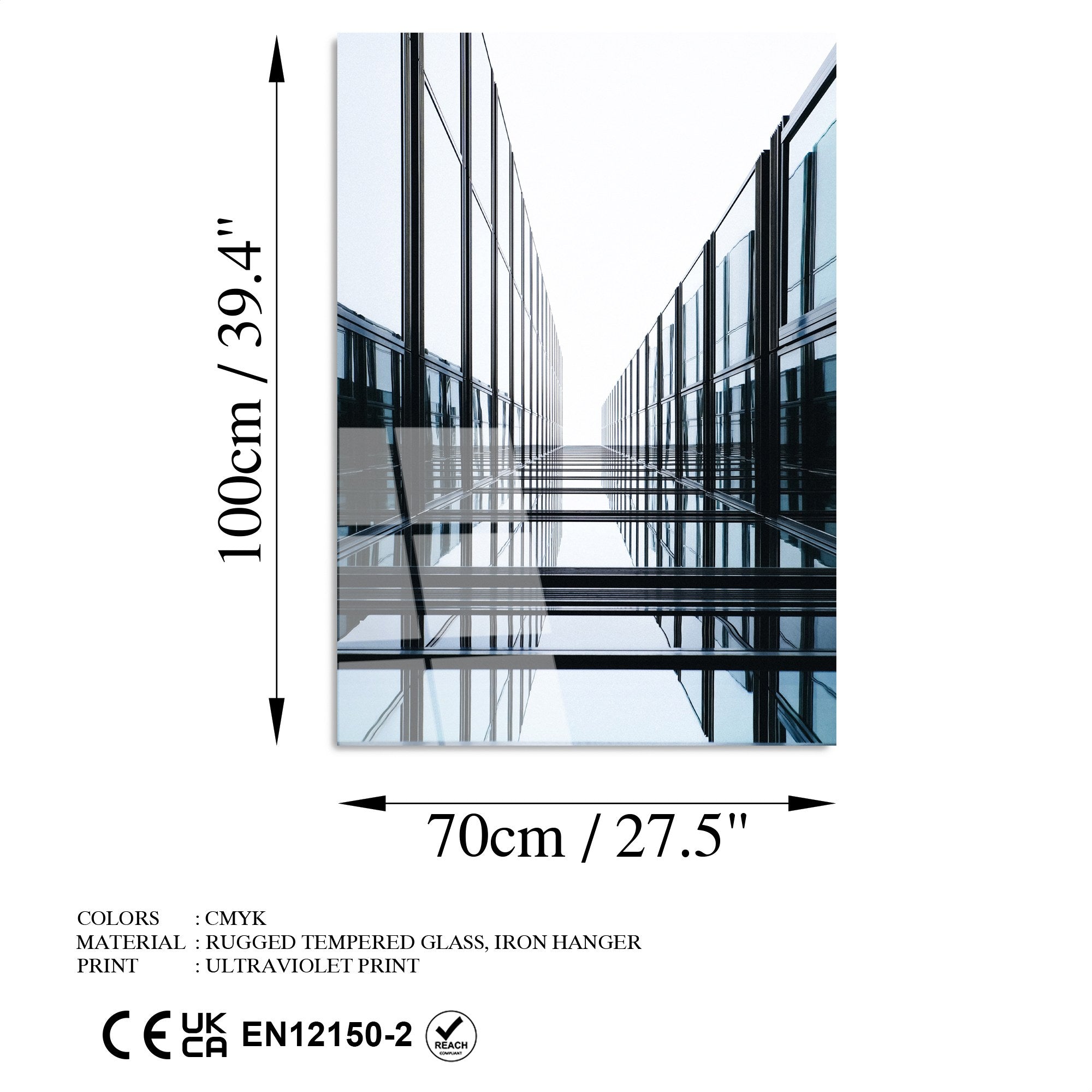 Quadro Decorativo em Vidro Temperado UV-081, 70x100 cm, Multicolor, 4 mm