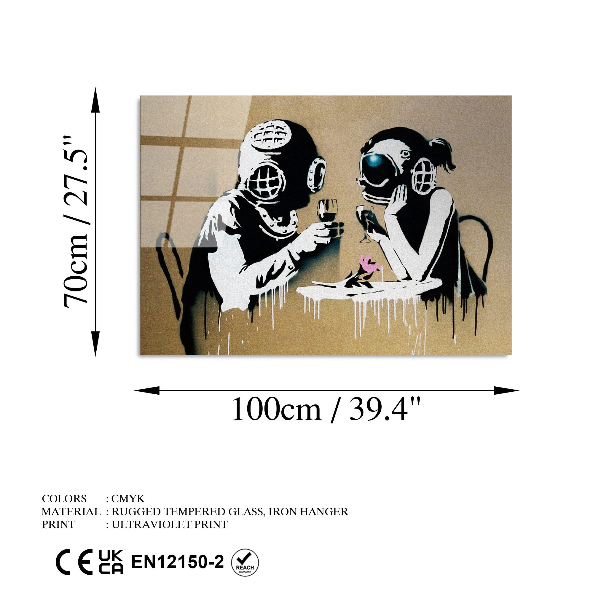 Quadro Decorativo em Vidro Temperado 100% UV-087, 70 x 100 cm, Multicolor (4 mm)