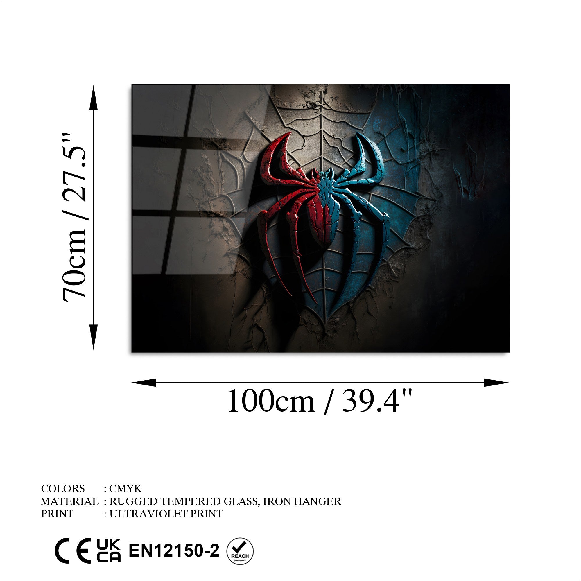 Quadro Decorativo em Vidro Temperado Multicolor 70 x 100 cm, 4 mm – UV-097