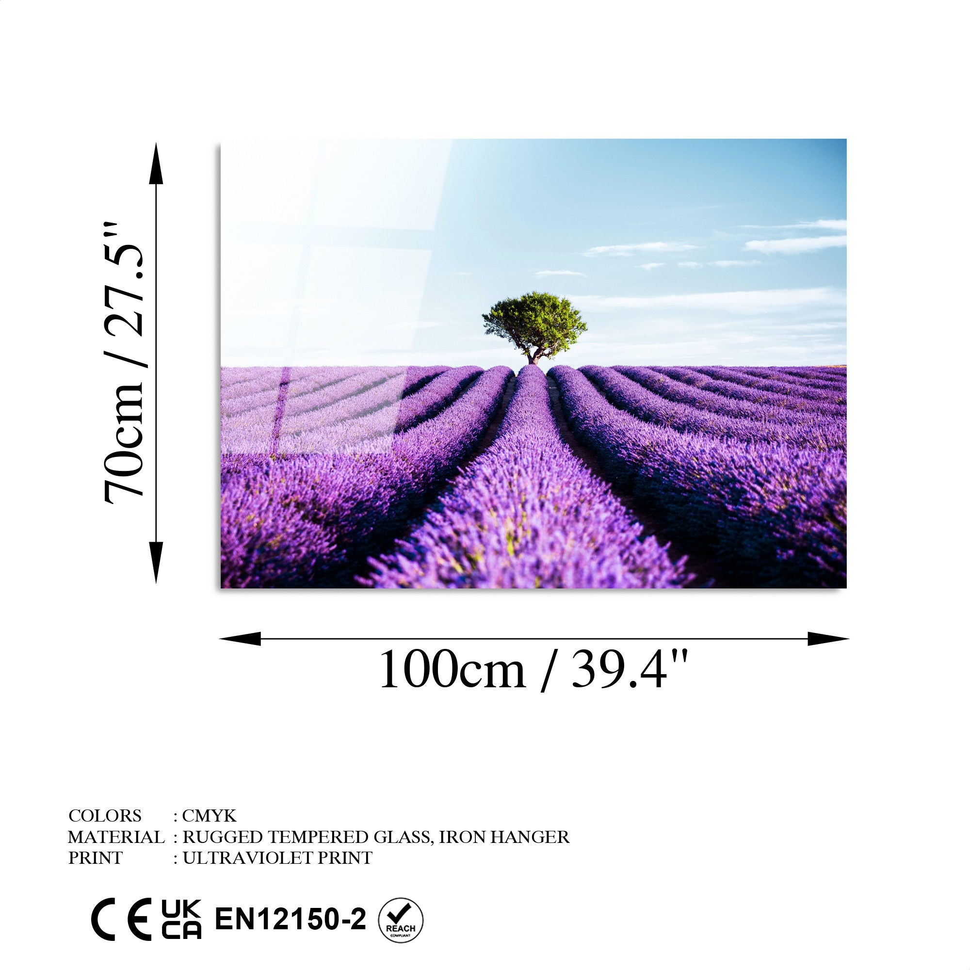 Quadro Decorativo em Vidro Temperado UV-107, 70 x 100 cm, Multicolor, 4 mm