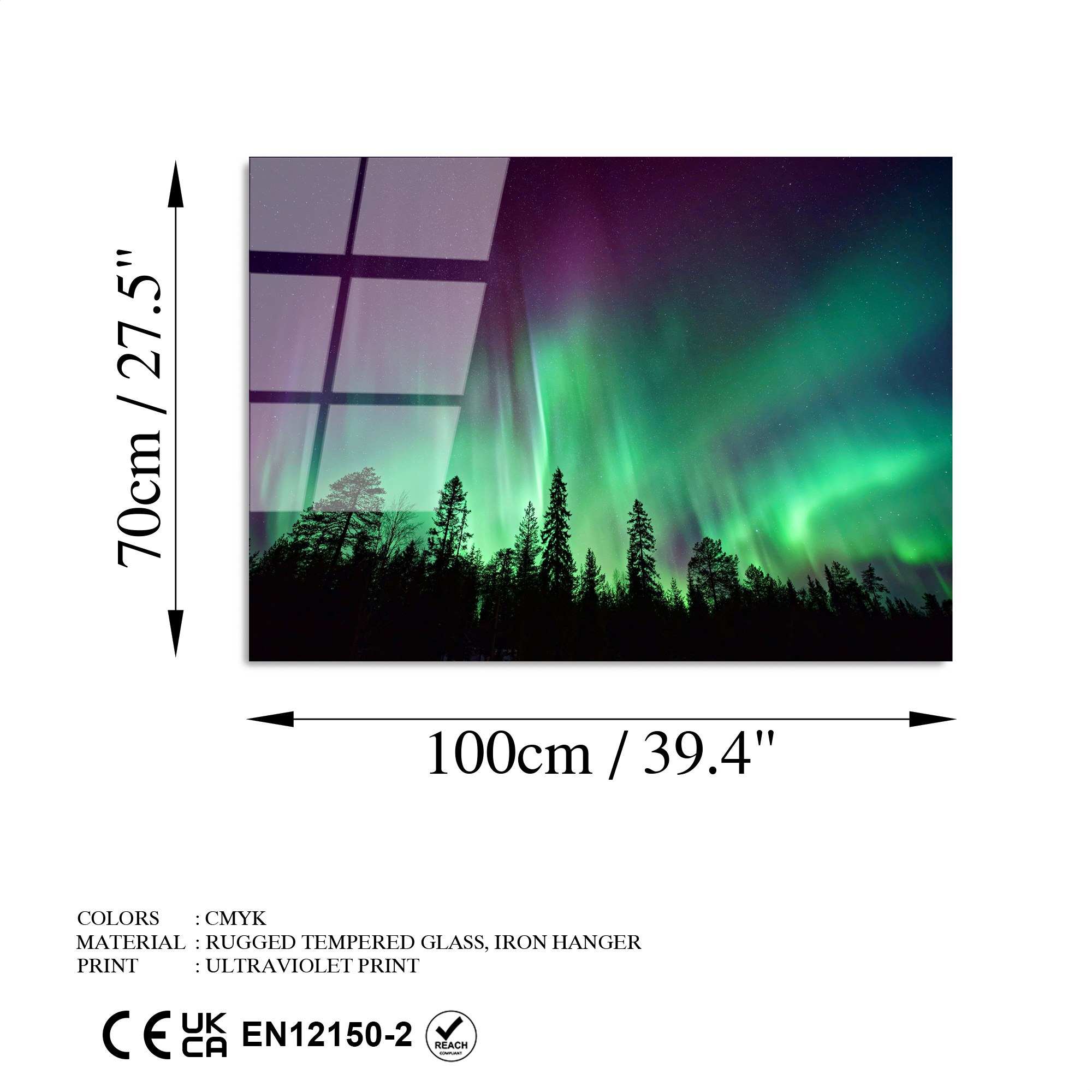 Quadro Decorativo em Vidro Temperado UV-108, Multicolorido, 70 x 100 cm, 4 mm