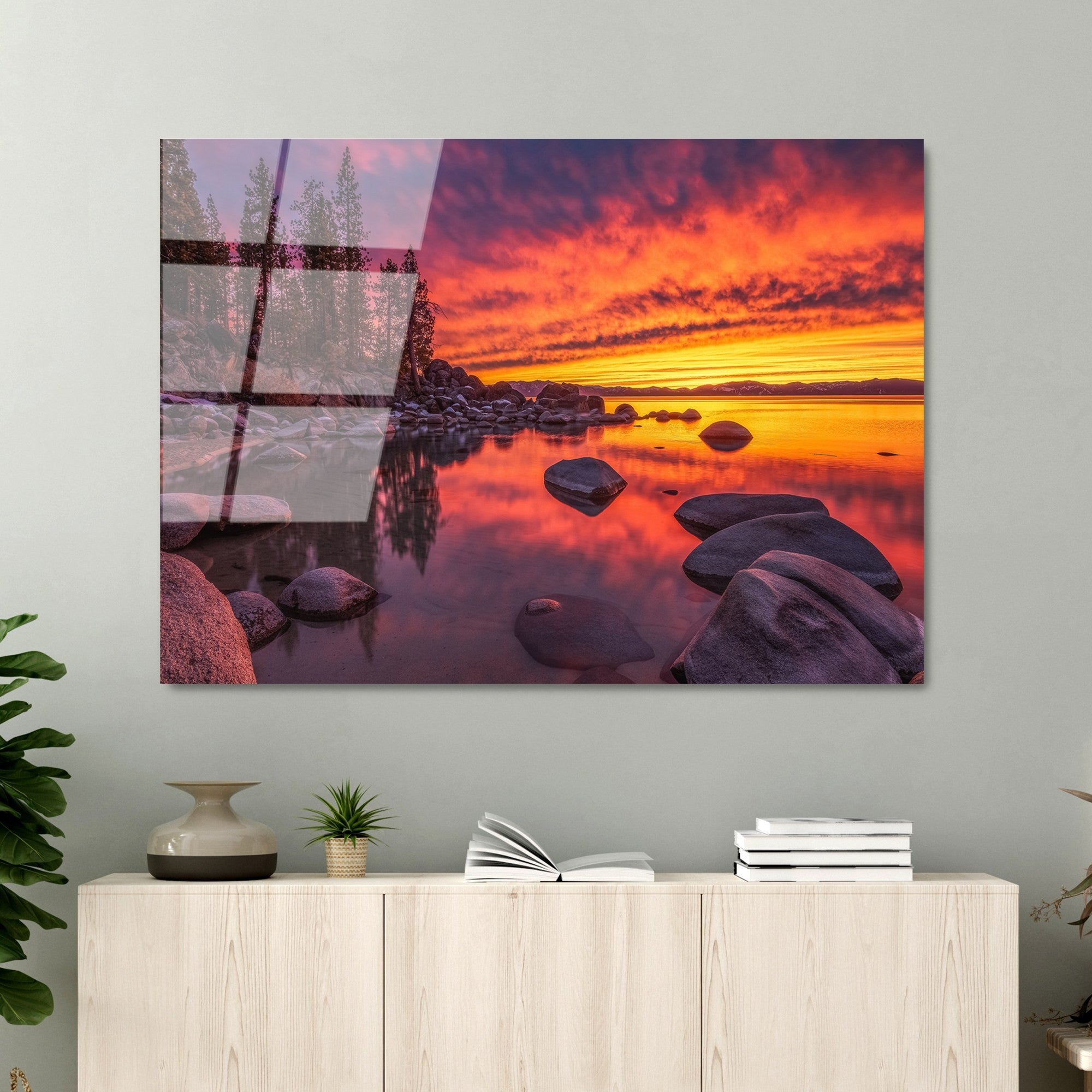 Quadro Decorativo em Vidro 100% Temperado UV-111 (70x100 cm), Multicolor, 4 mm