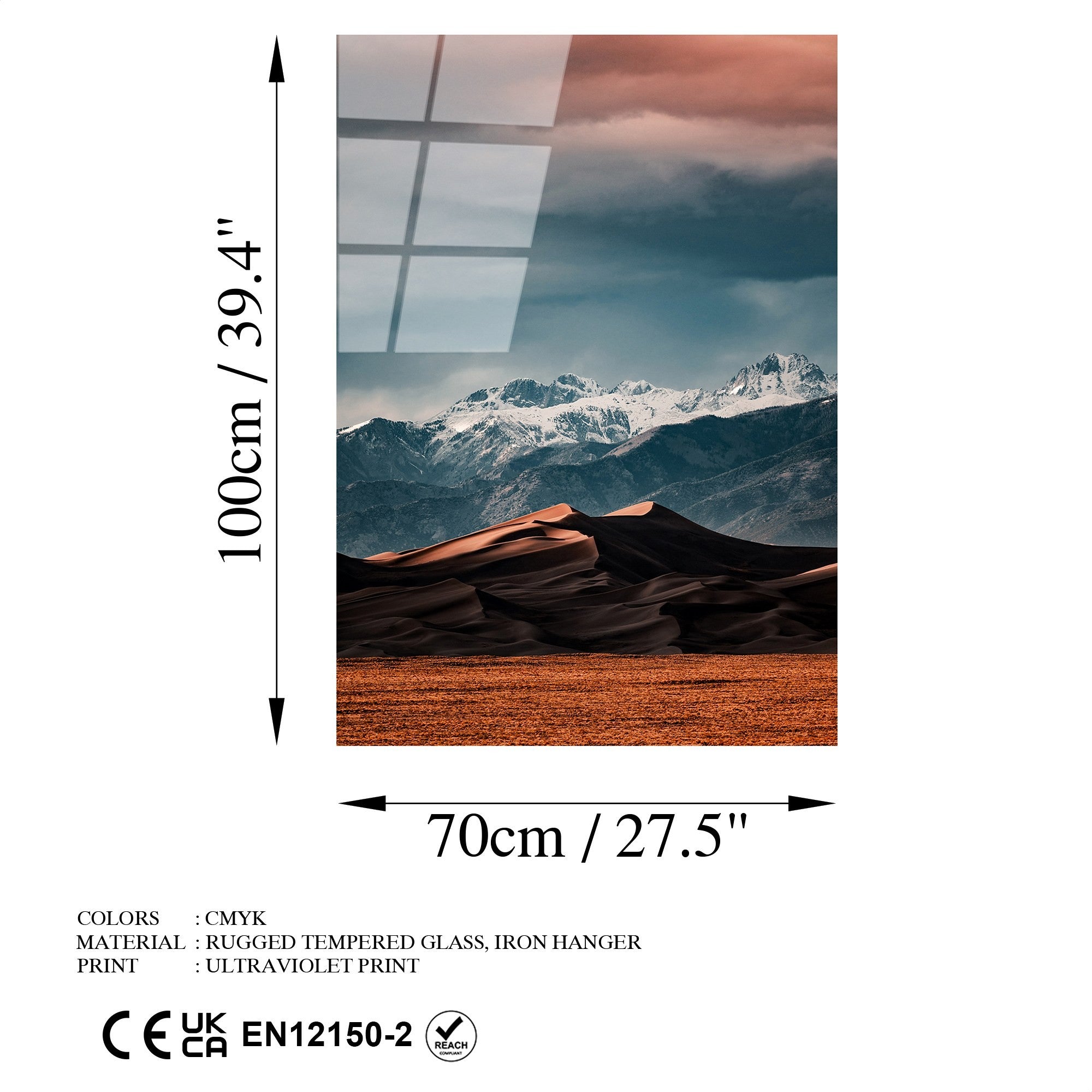 Quadro Decorativo em Vidro Temperado UV-116 – 70 x 100 cm, Multicolor, 4 mm