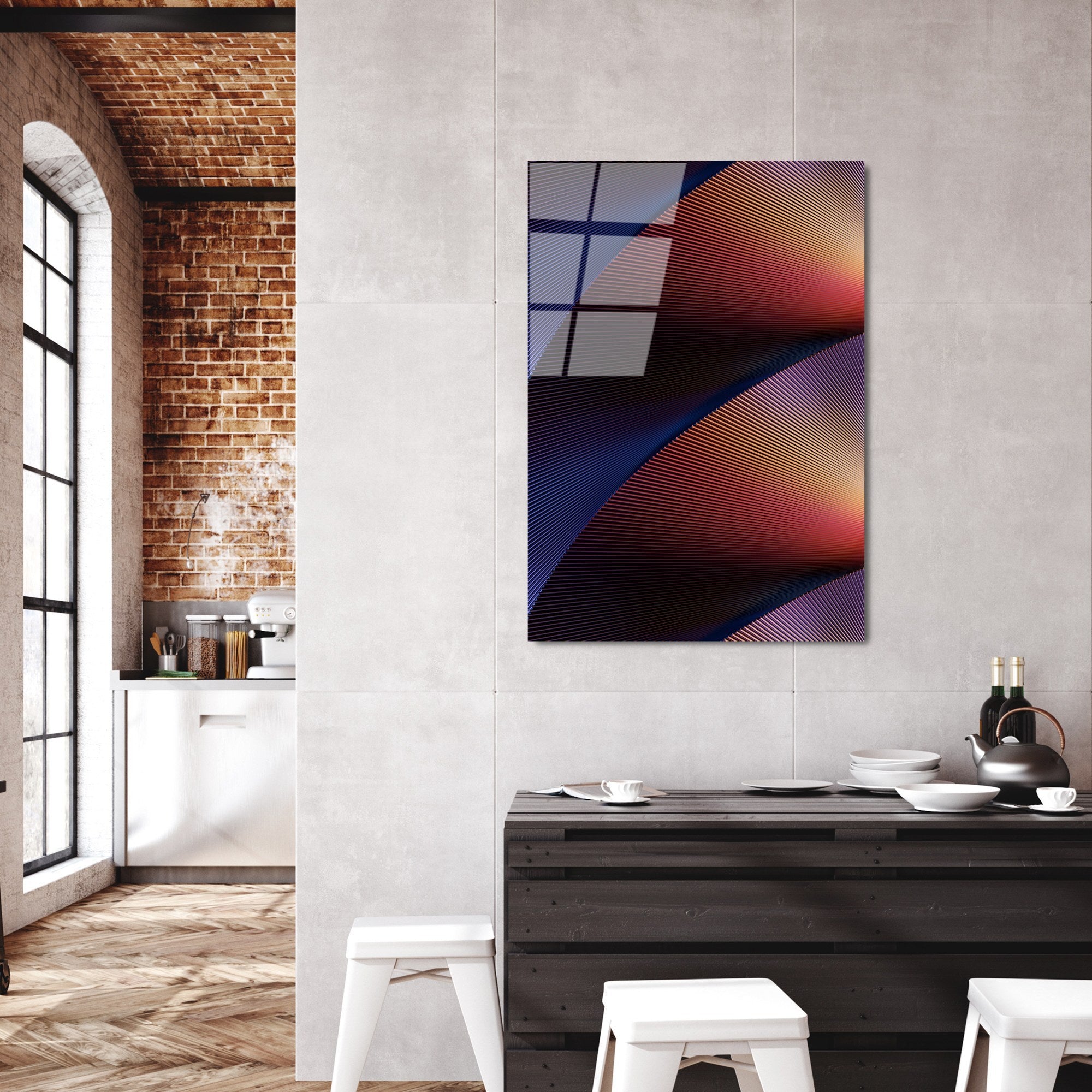 Quadro Decorativo em Vidro Temperado UV-117, Multicolor, 70 x 100 cm, 4 mm