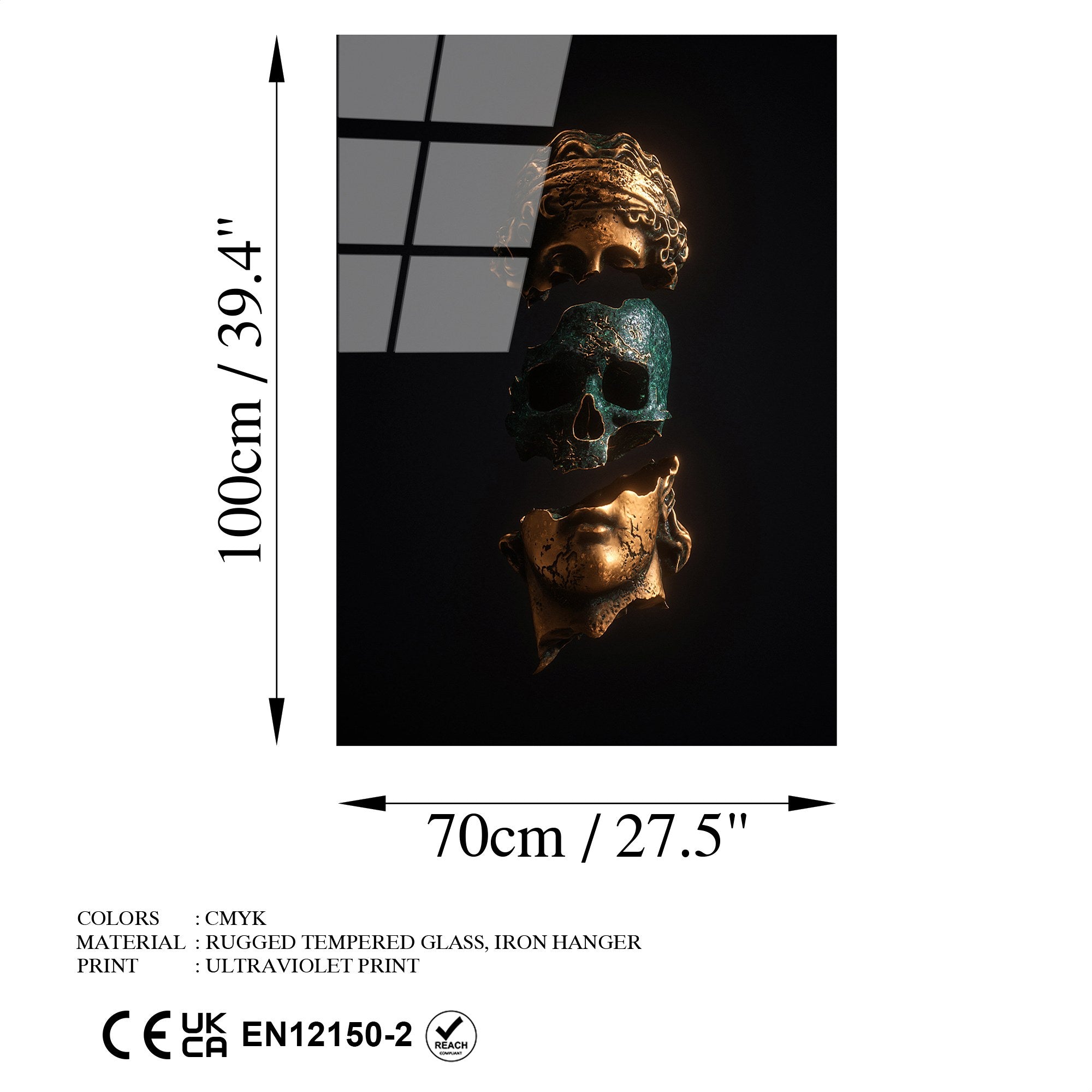 Quadro Decorativo 100% Vidro Temperado UV-125, Multicolor, 70 x 100 cm, 4 mm