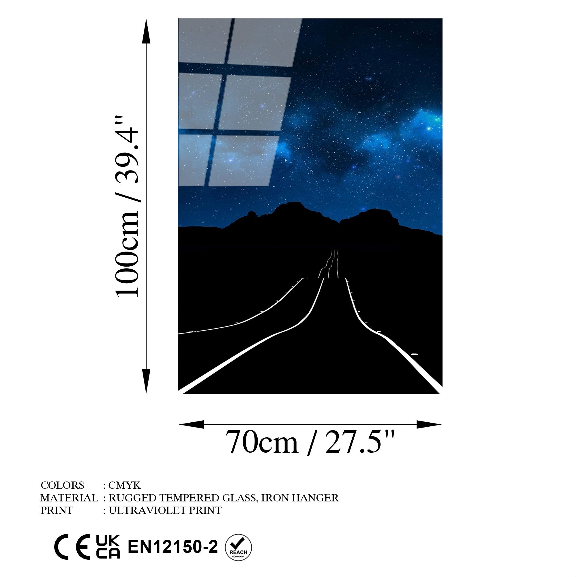 Quadro Decorativo em Vidro Temperado Multicolor 70 x 100 cm (4 mm) – UV-126