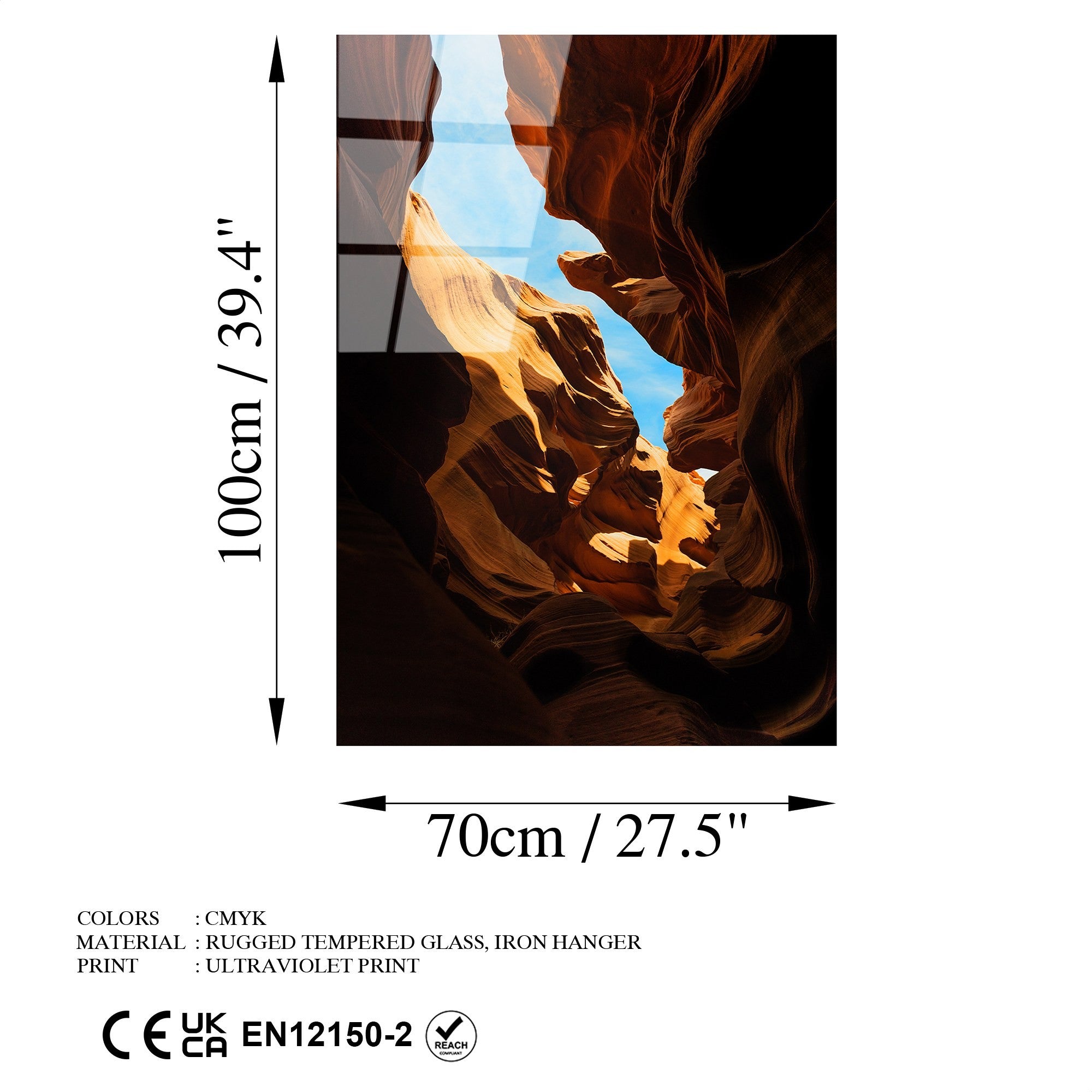 Quadro Decorativo em Vidro Temperado Multicolorido 70 x 100 cm UV-131 (4 mm)