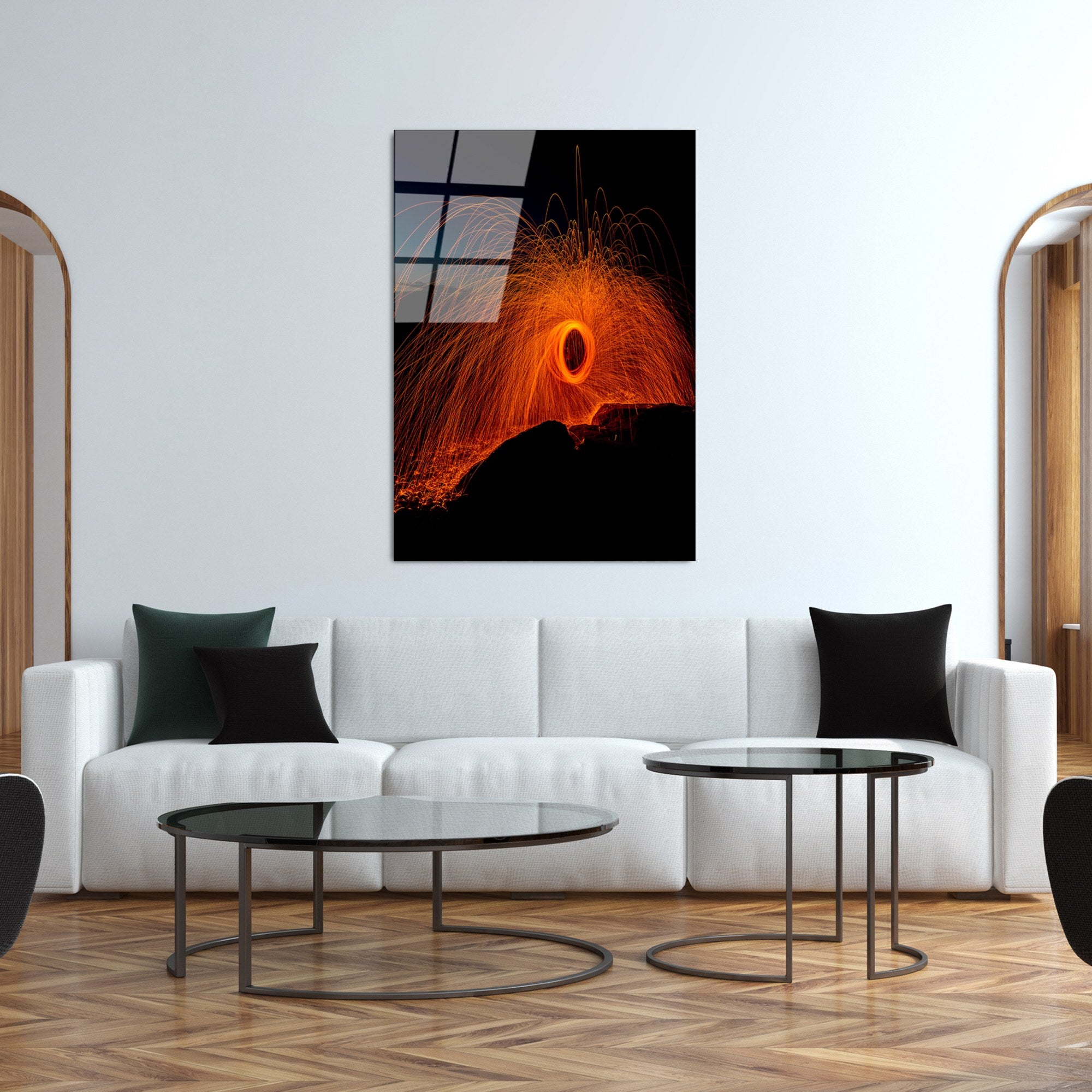 Quadro Decorativo em Vidro Temperado 100% (4 mm) UV-132, Multicolor, 70 x 100 cm