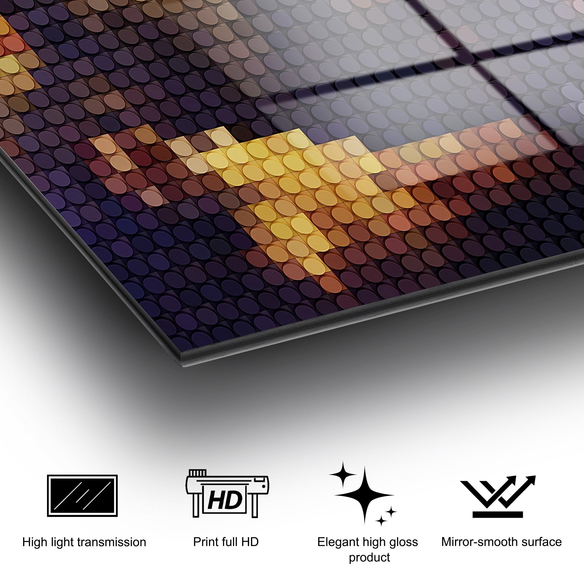 Quadro Decorativo em Vidro Temperado UV-137, 70 x 100 cm, Multicolor, 4 mm