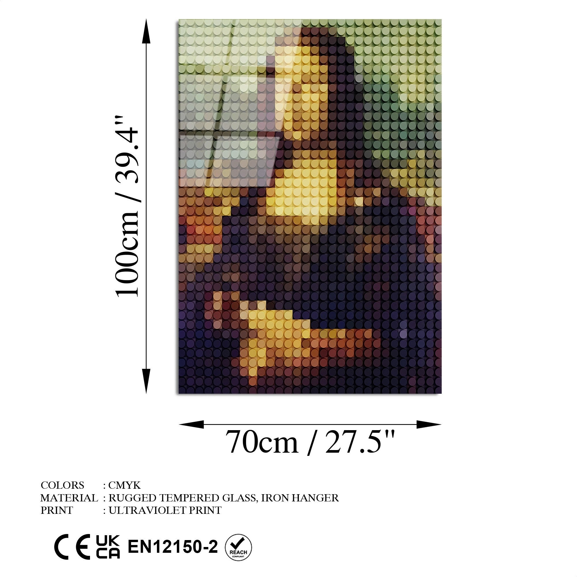 Quadro Decorativo em Vidro Temperado UV-137, 70 x 100 cm, Multicolor, 4 mm