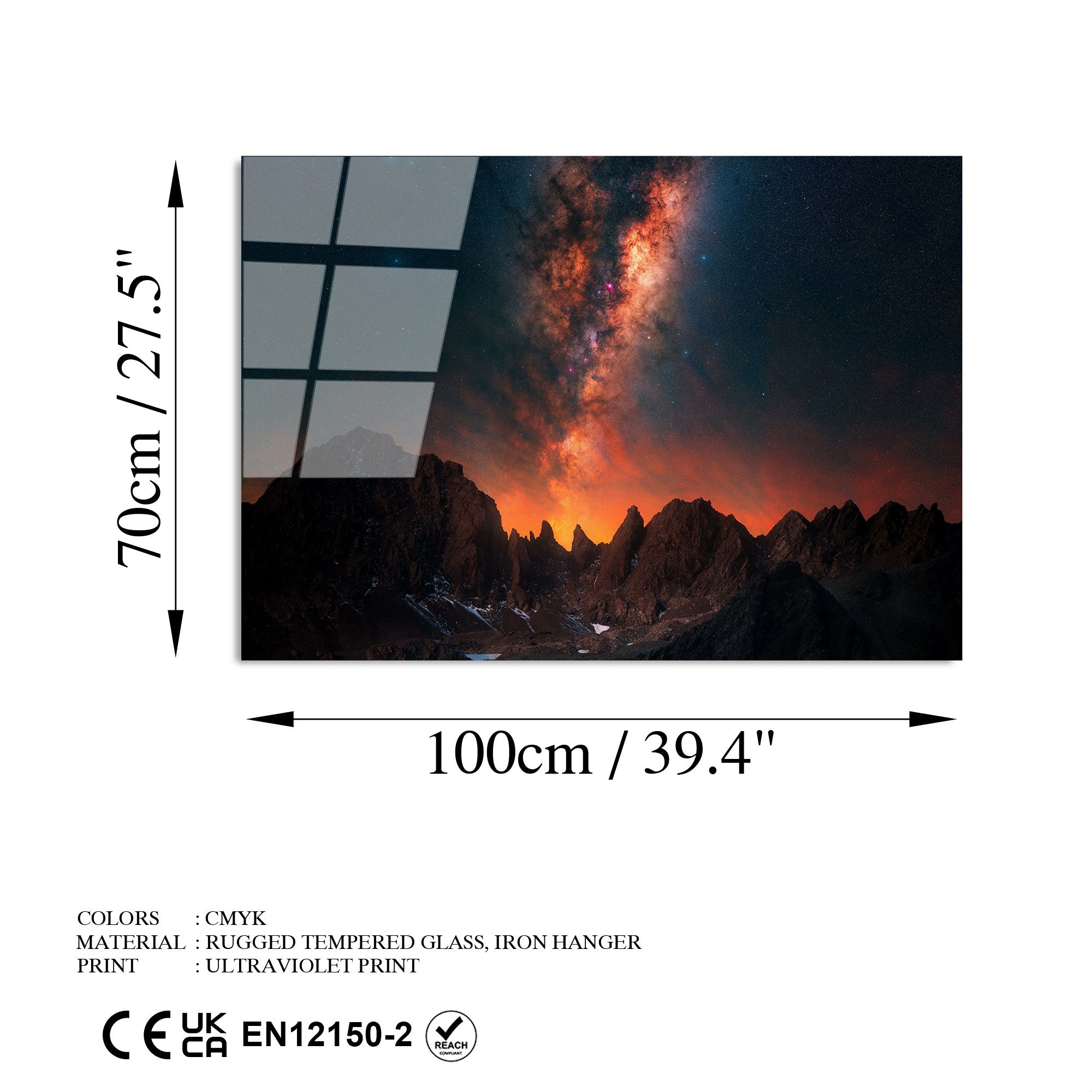 Quadro Decorativo em Vidro Temperado UV-141 (100% vidro, 4 mm), Multicolor, 70 x 100 cm