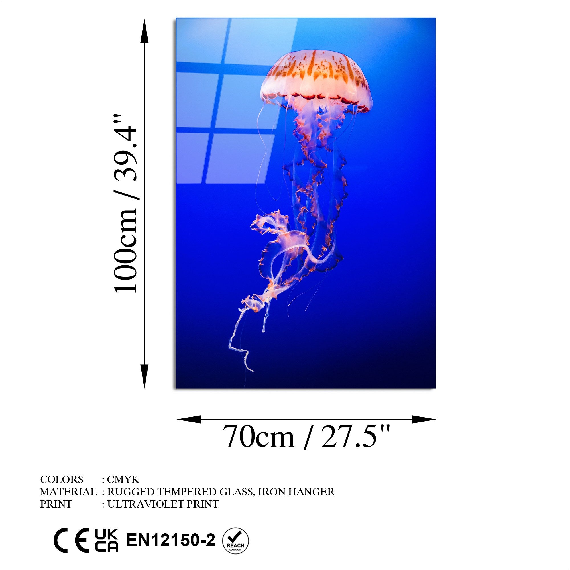 Quadro Decorativo em Vidro Temperado 70x100 cm Multicolor (4 mm) – UV-154