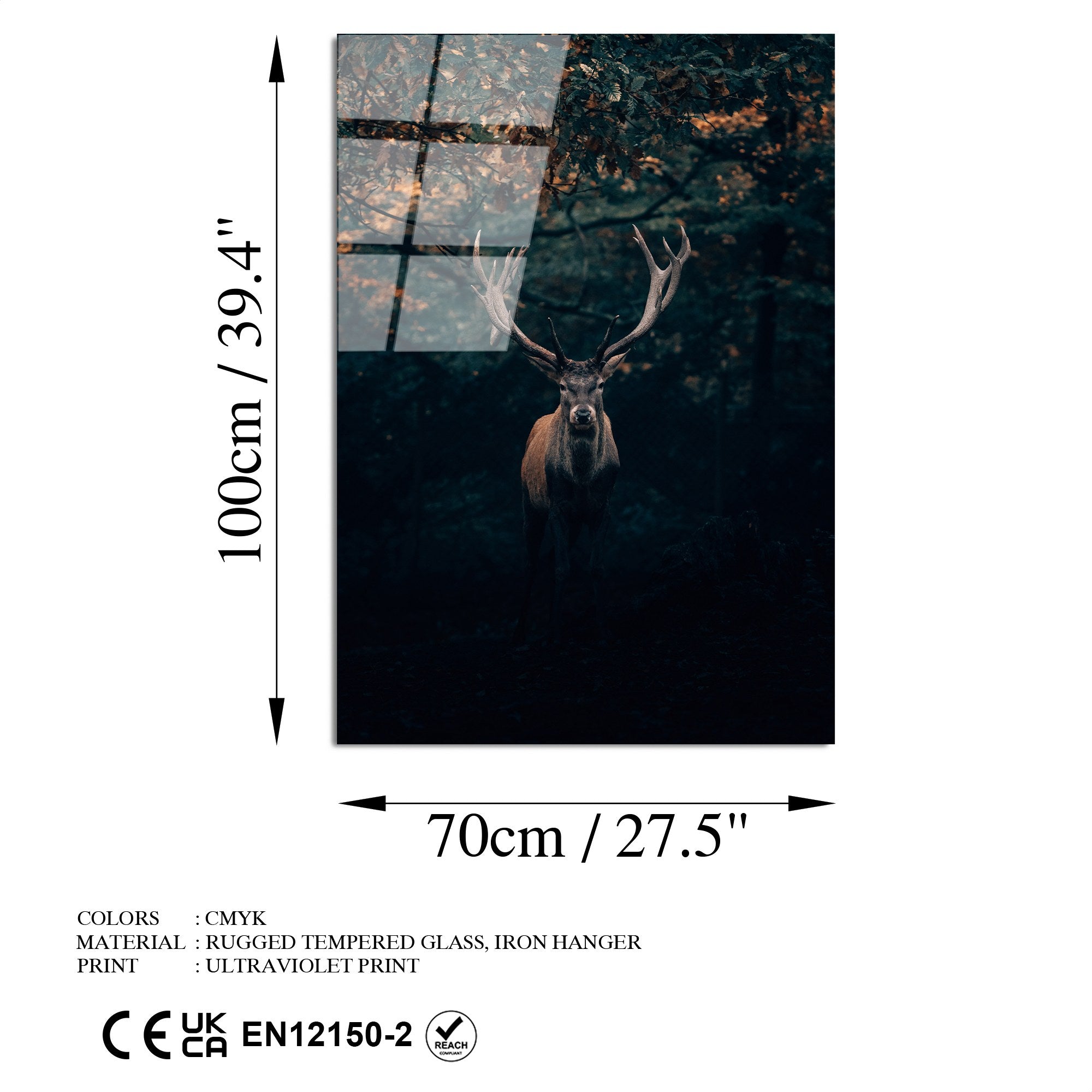 Quadro Decorativo em Vidro Temperado UV-157, 70x100 cm, Multicor, 4 mm