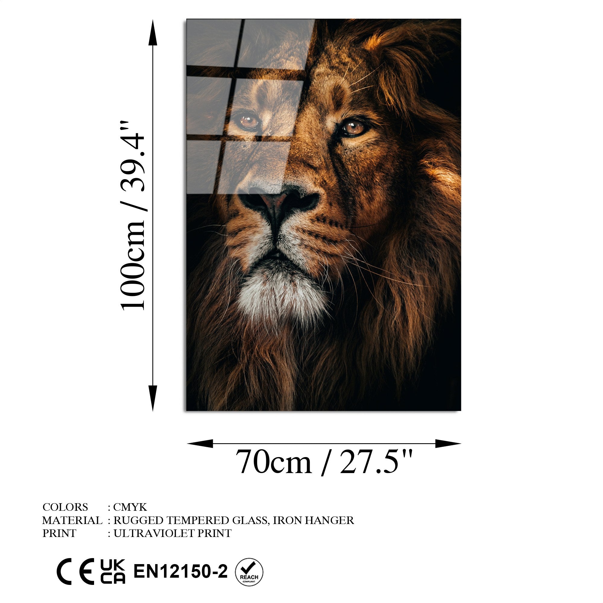 Quadro Decorativo em Vidro Temperado UV-159, Multicolor, 70 x 100 cm, 4 mm