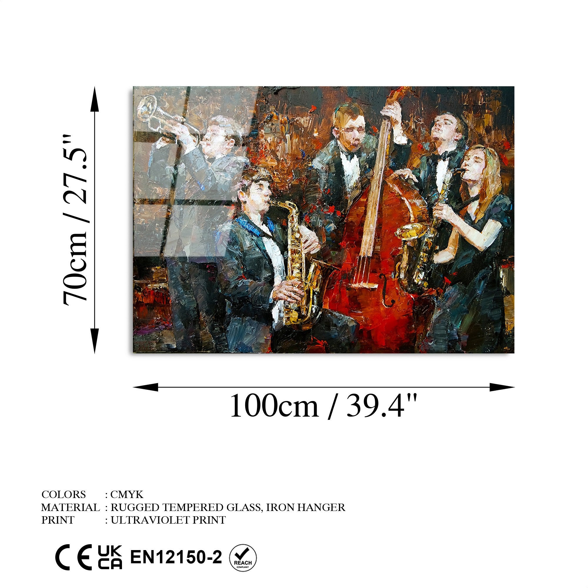 Quadro Decorativo em Vidro Temperado UV-180, 70 x 100 cm, Multicolor, 4 mm