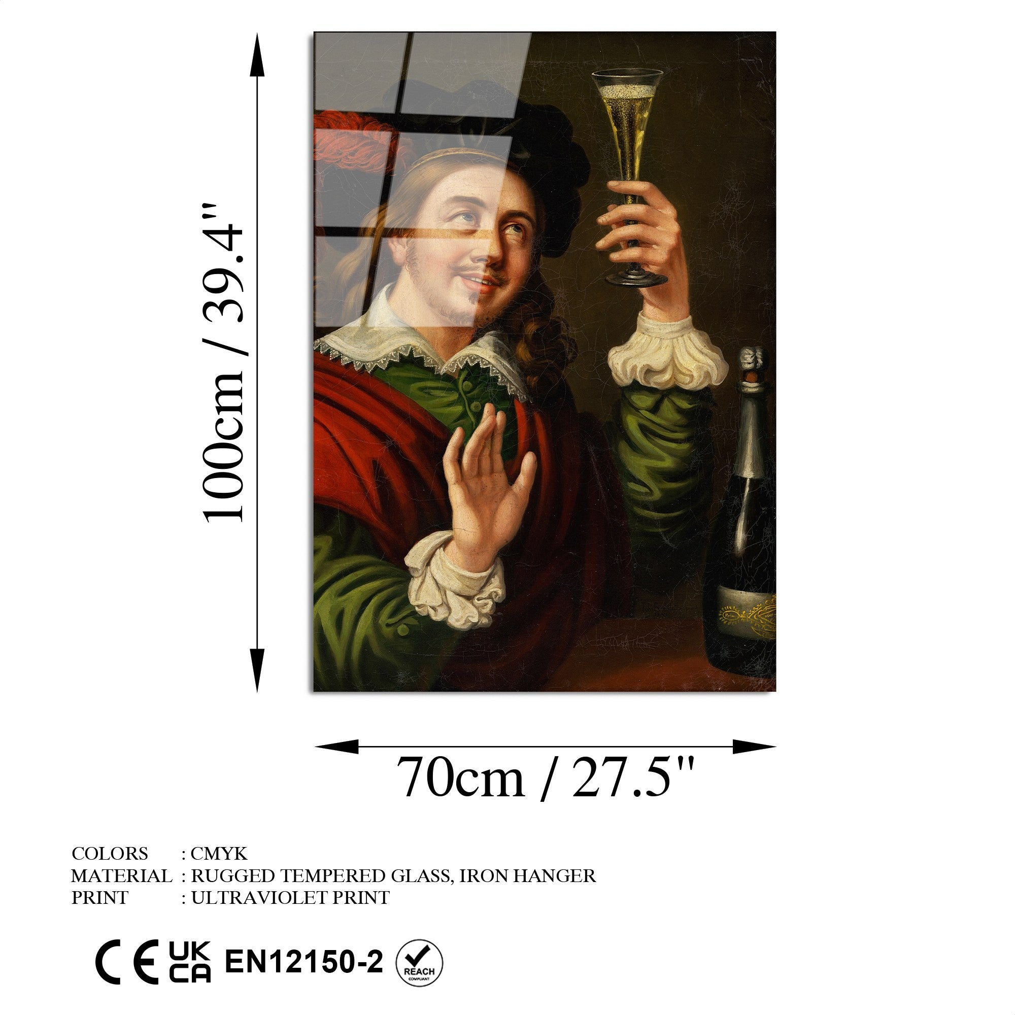 Quadro Decorativo em Vidro Temperado UV-184, Multicolor, 70x100 cm, 4 mm