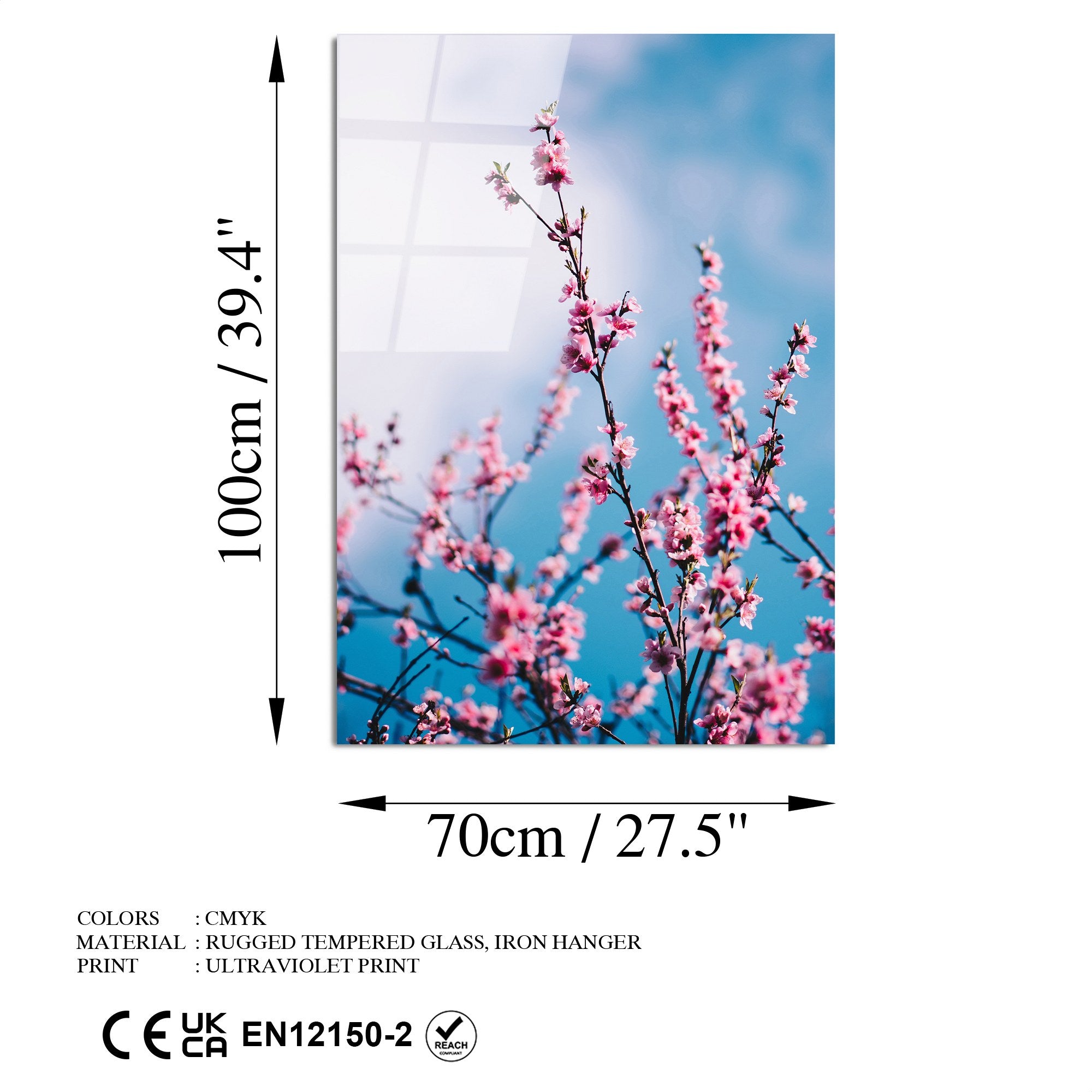 Quadro Decorativo em Vidro Temperado UV-186, 70 x 100 cm, Multicolor, 4 mm