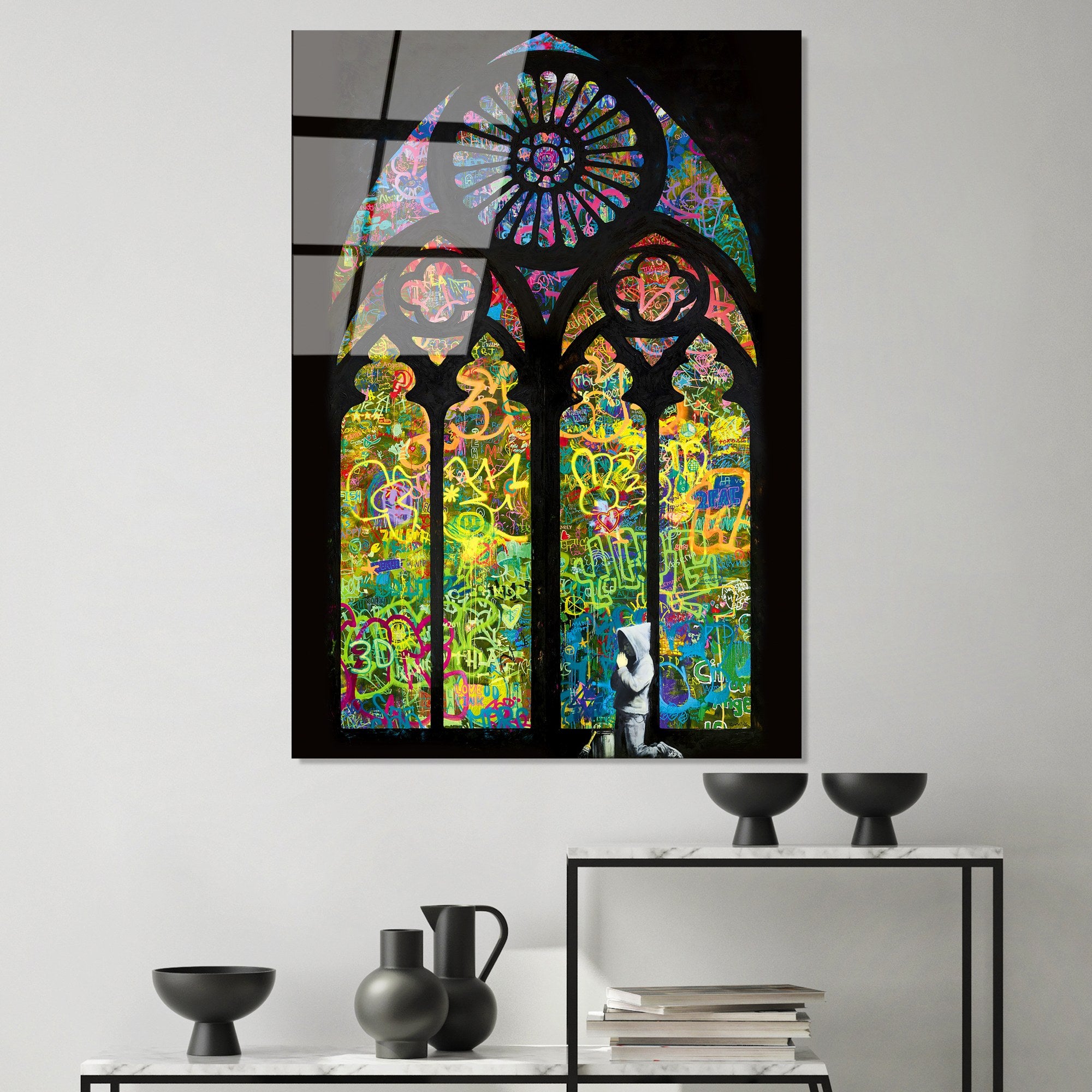 Quadro Decorativo em Vidro Temperado UV-191, 70 x 100 cm, Multicolorido, Vidro 4 mm