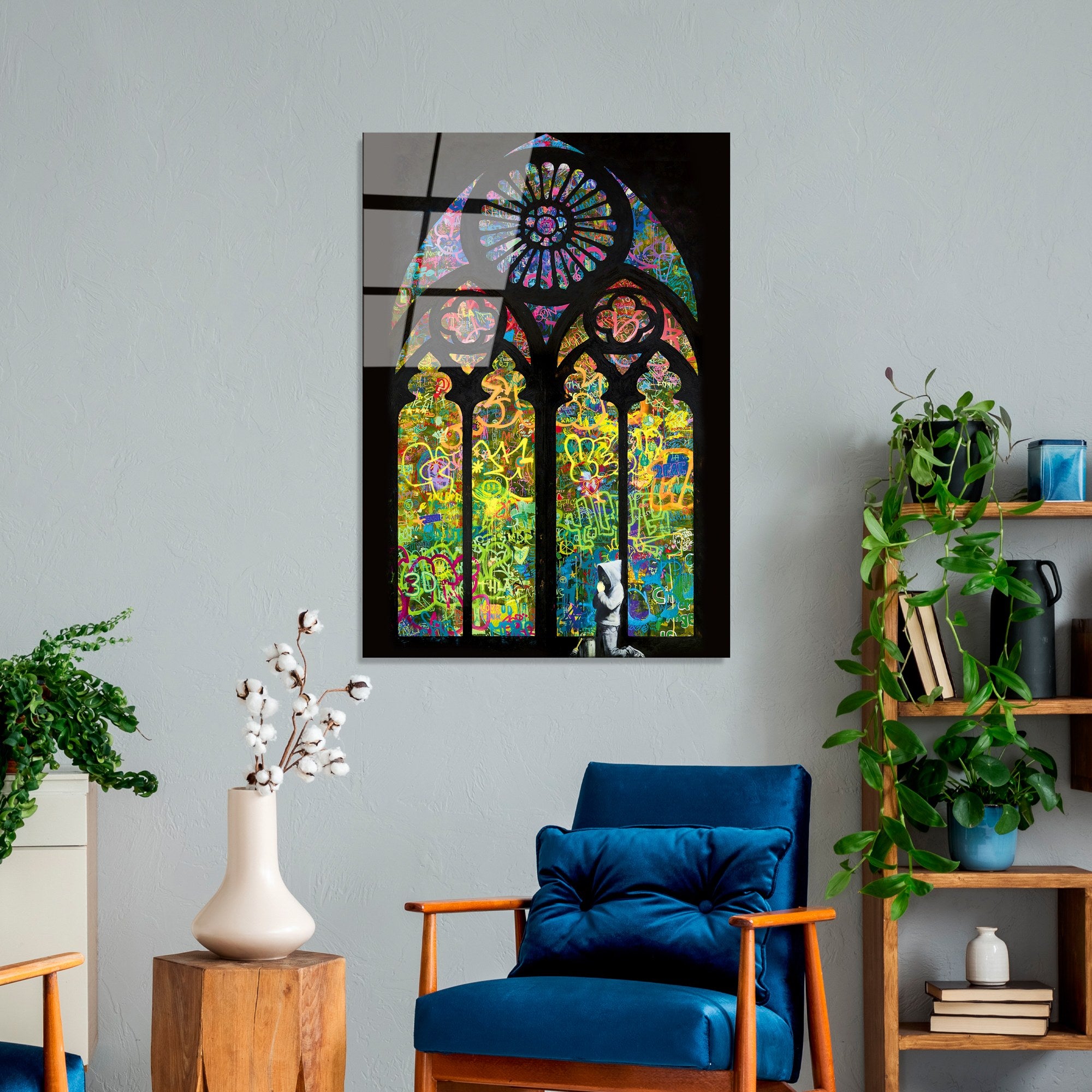 Quadro Decorativo em Vidro Temperado UV-191, 70 x 100 cm, Multicolorido, Vidro 4 mm