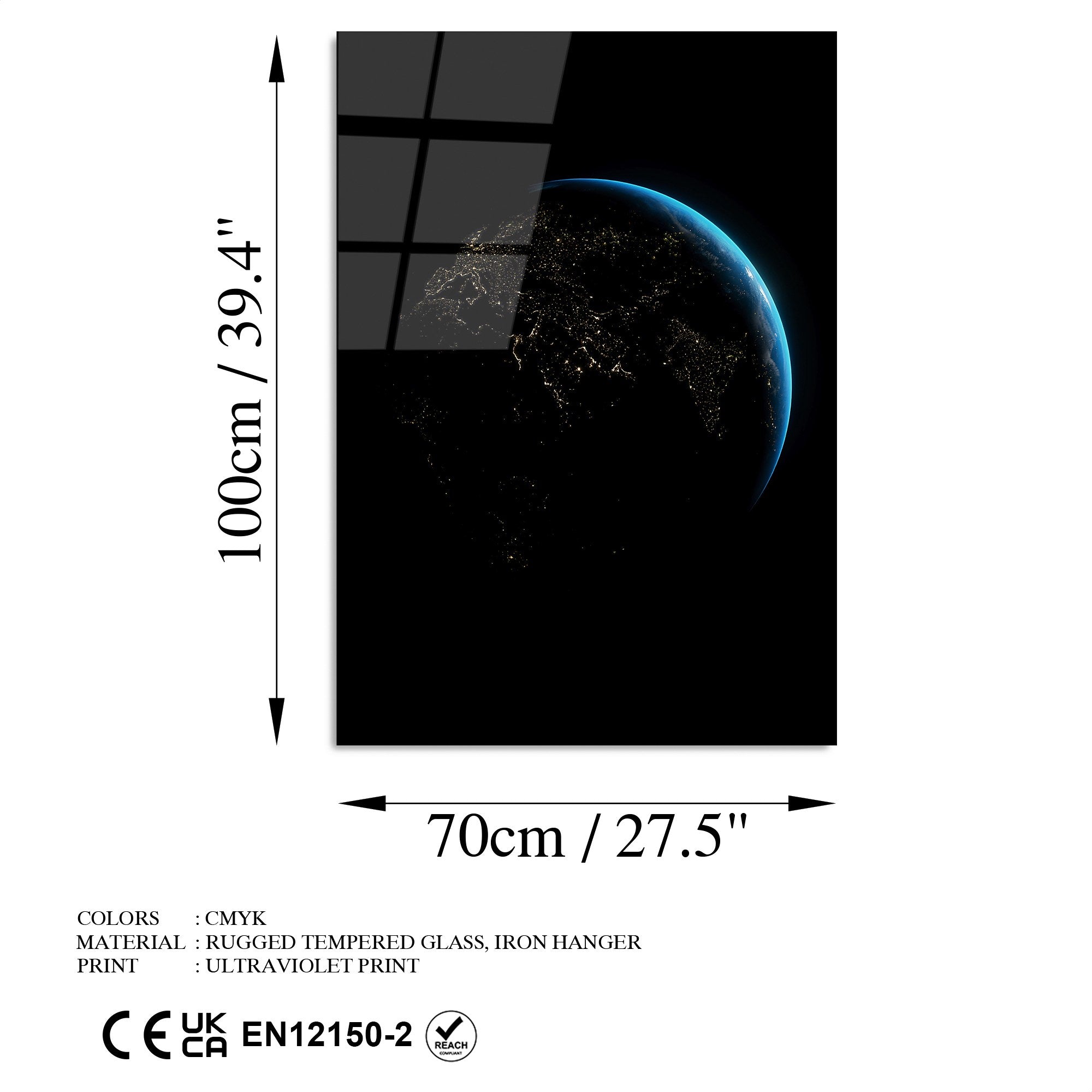 Quadro Decorativo em Vidro Temperado Multicolor UV-192, 70 x 100 cm, 4 mm