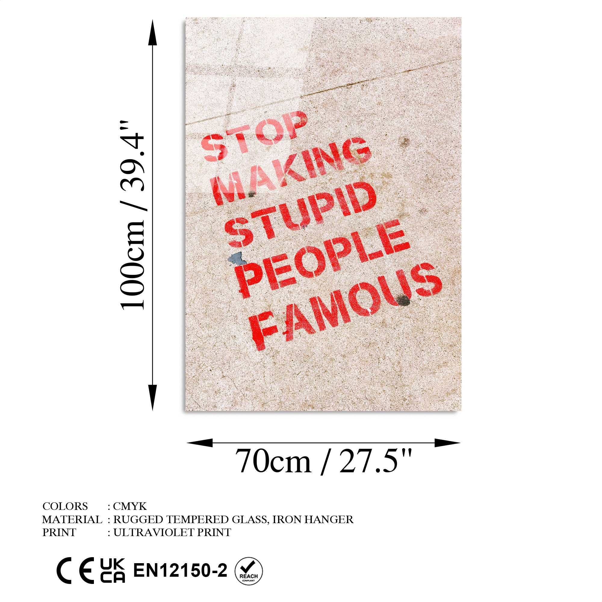 Quadro Decorativo em Vidro Temperado 70x100 cm, Multicolor, 4 mm – UV-193 (Ref. 123BZM1256)