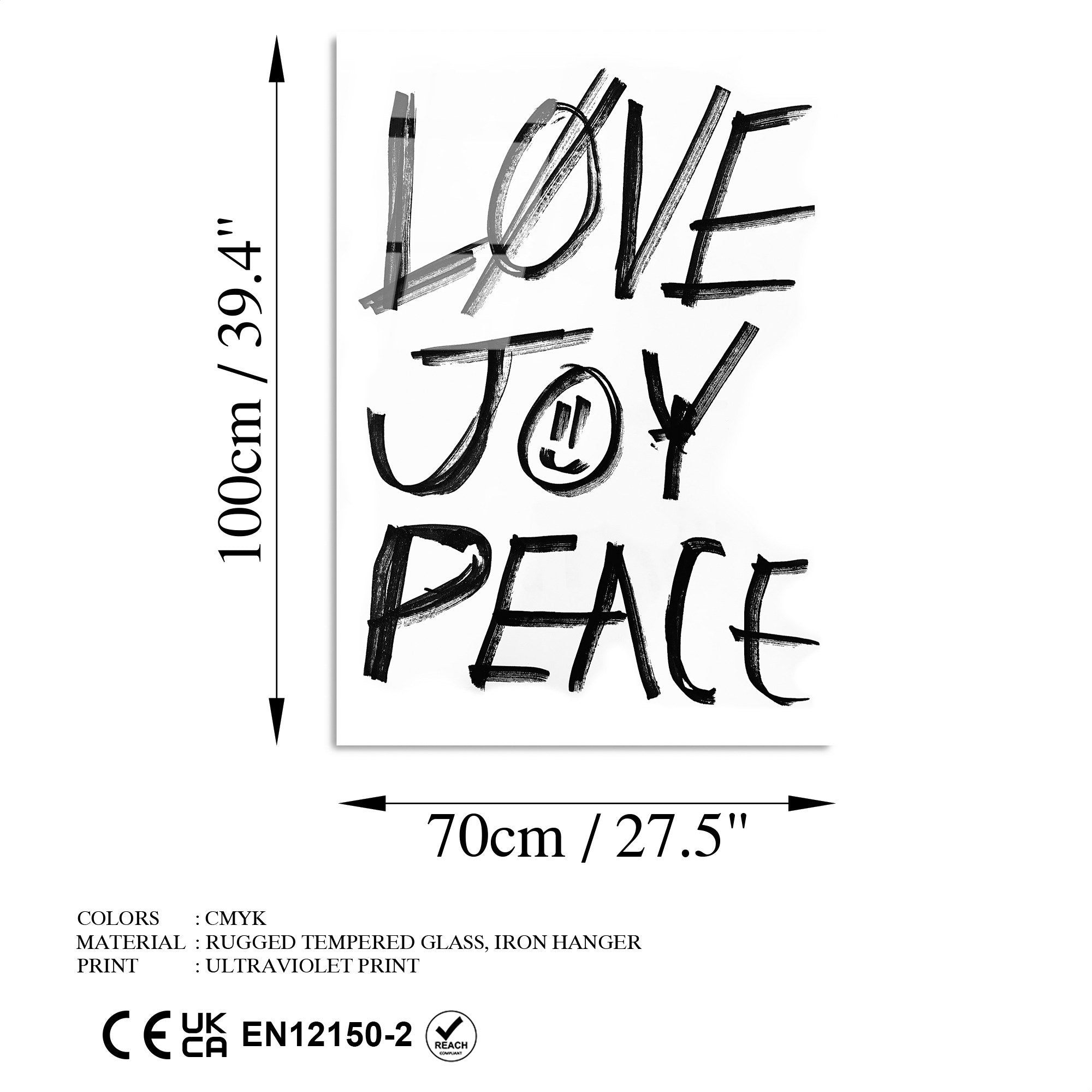 Quadro Decorativo em Vidro 100% Temperado UV-194, 70x100 cm, Multicolor, 4 mm