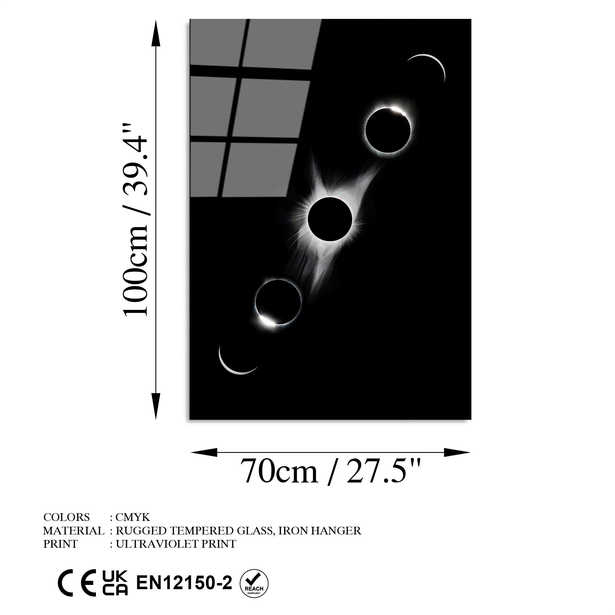 Quadro Decorativo em Vidro Temperado UV-197, 70 x 100 cm, Multicolorido – 4 mm, 100% Vidro Temperado