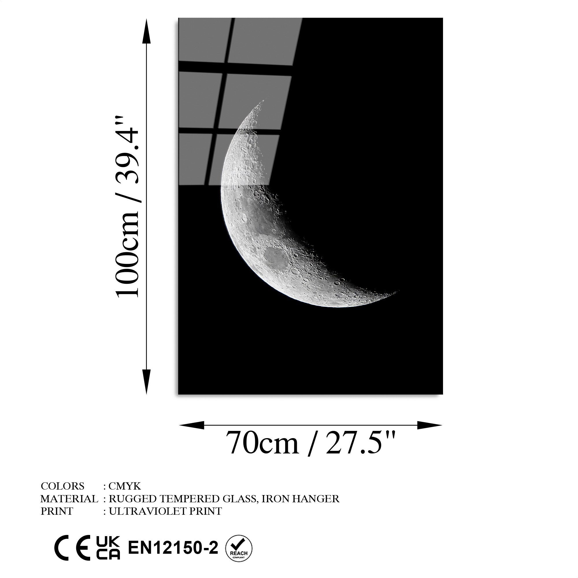 Quadro Decorativo em Vidro Temperado UV-198, 70 x 100 cm, Multicolor, 4 mm