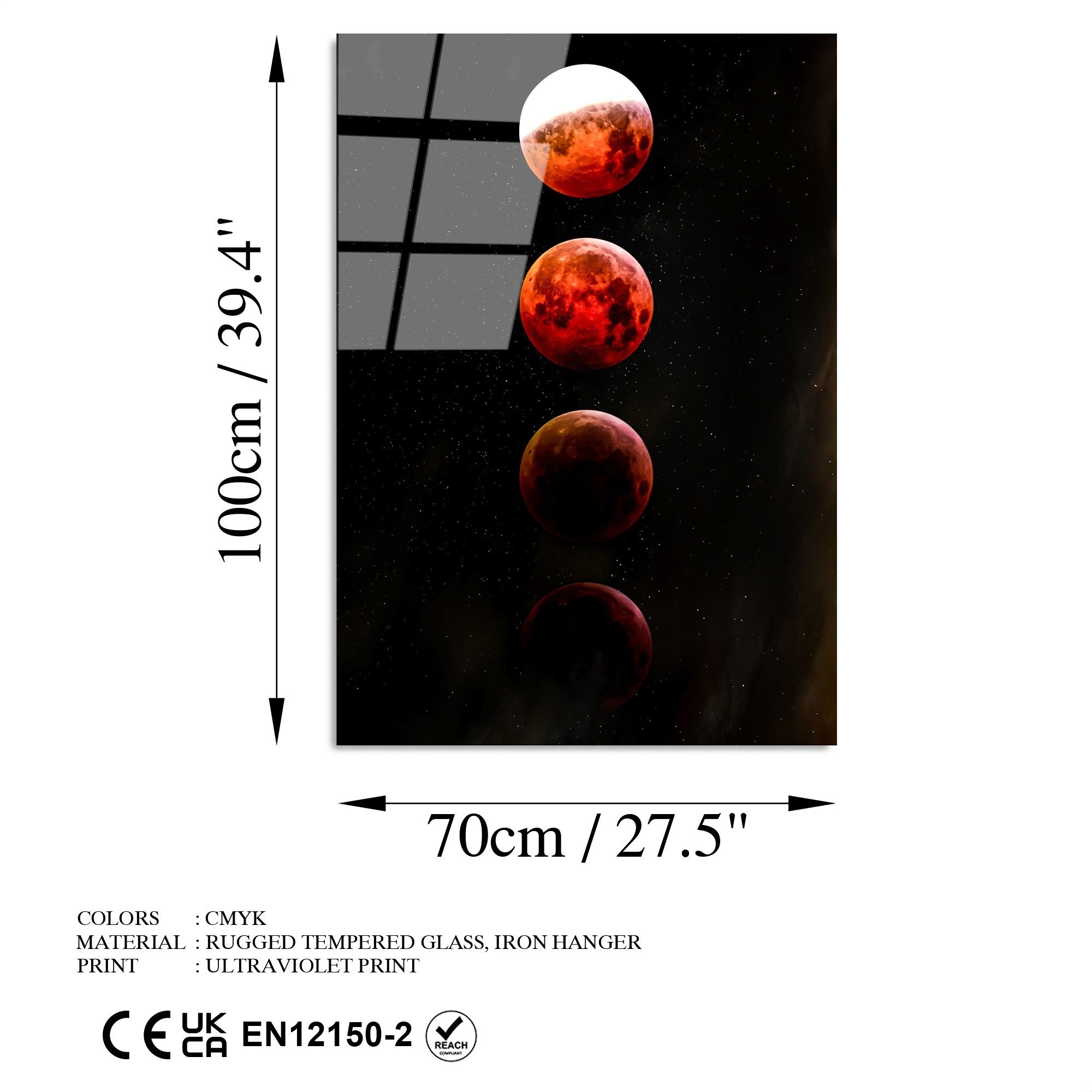 Quadro Decorativo em Vidro Temperado 70 x 100 cm (4 mm) — Multicolor | UV-201 (Ref. 123BZM1264)