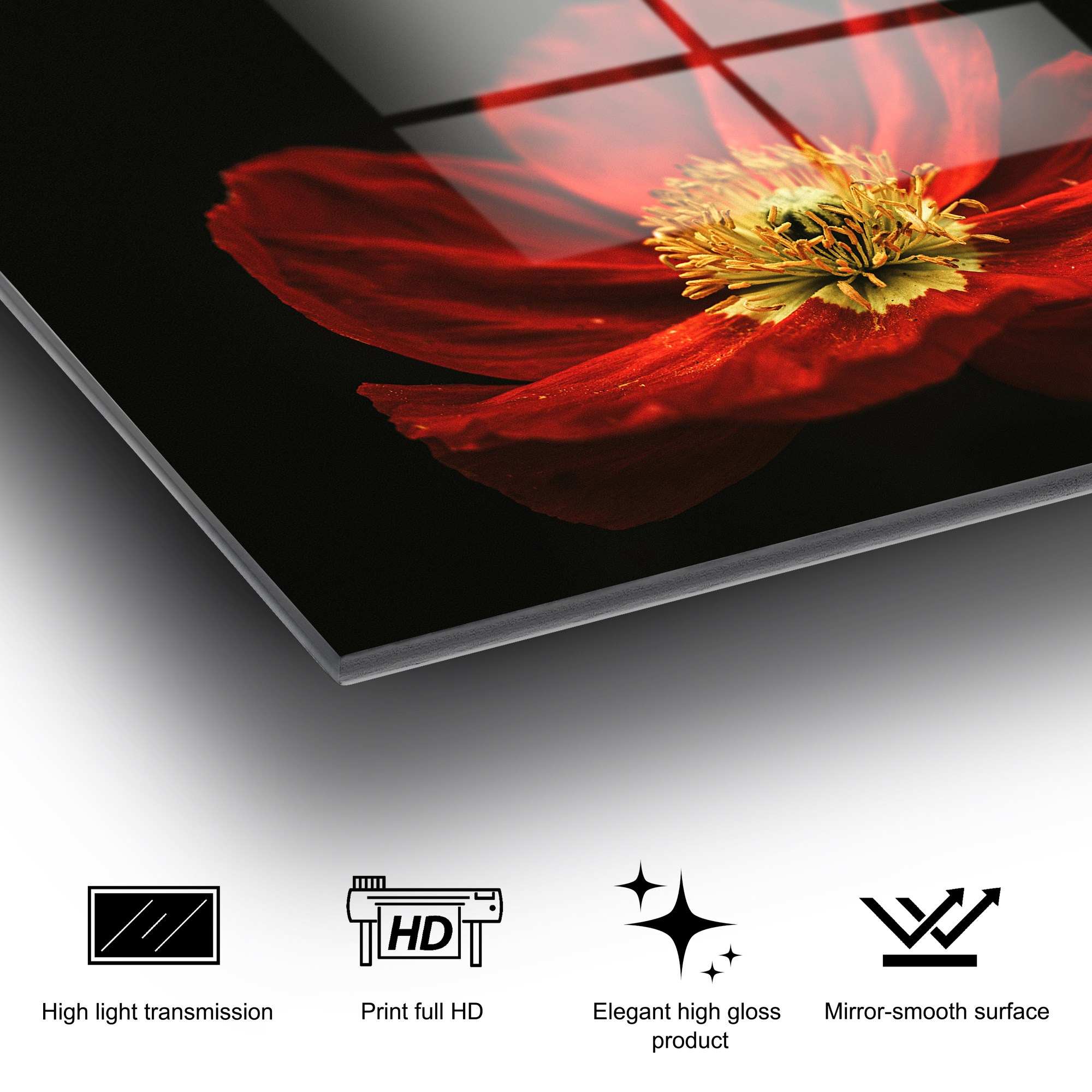 Quadro Decorativo em Vidro 100% Temperado UV-204, Multicolor, 70 x 100 cm (4 mm)