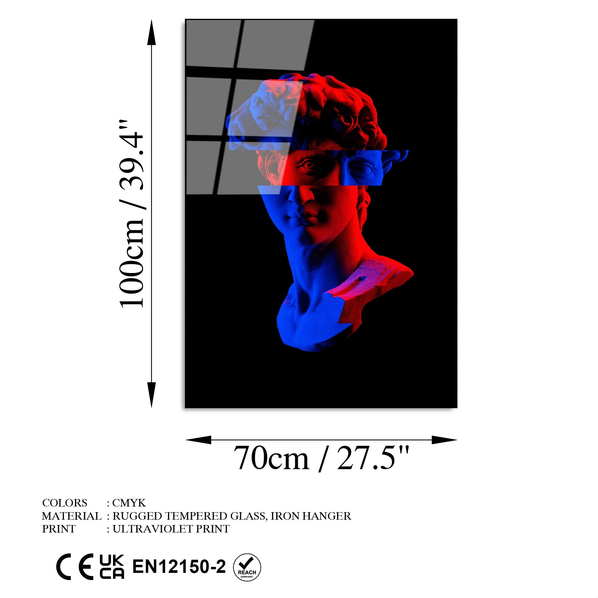 Quadro Decorativo em Vidro Temperado UV-205, 70x100 cm, Multicor (4 mm)