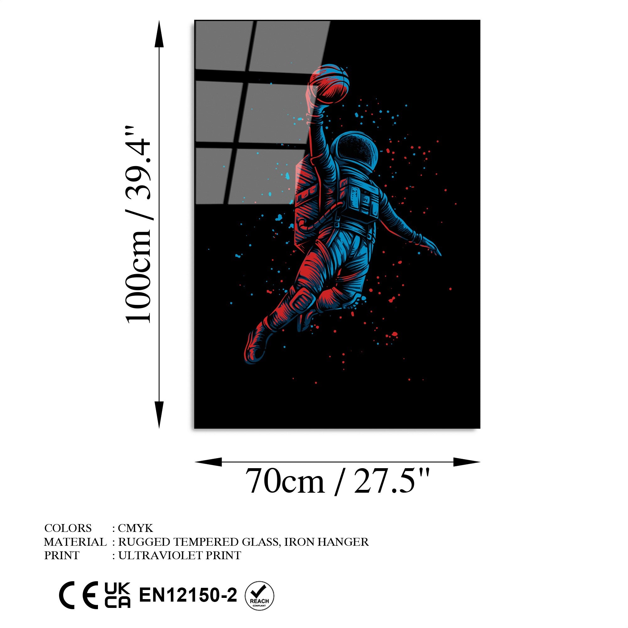 Quadro Decorativo em Vidro Temperado UV-206, 70 x 100 cm, Multicolor (4 mm)