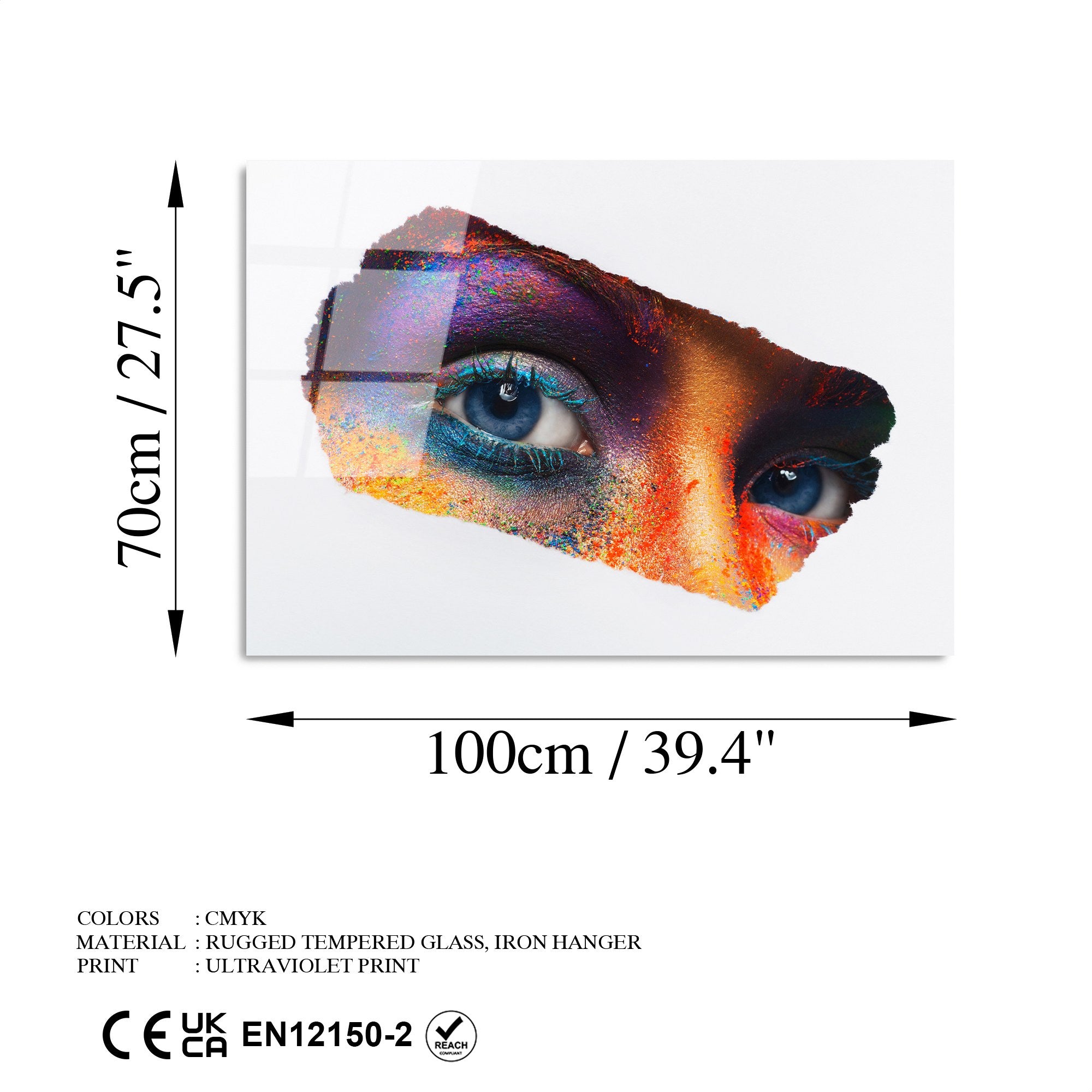 Quadro Decorativo em 100% Vidro Temperado 4 mm, 70 x 100 cm, Multicolor – UV-207