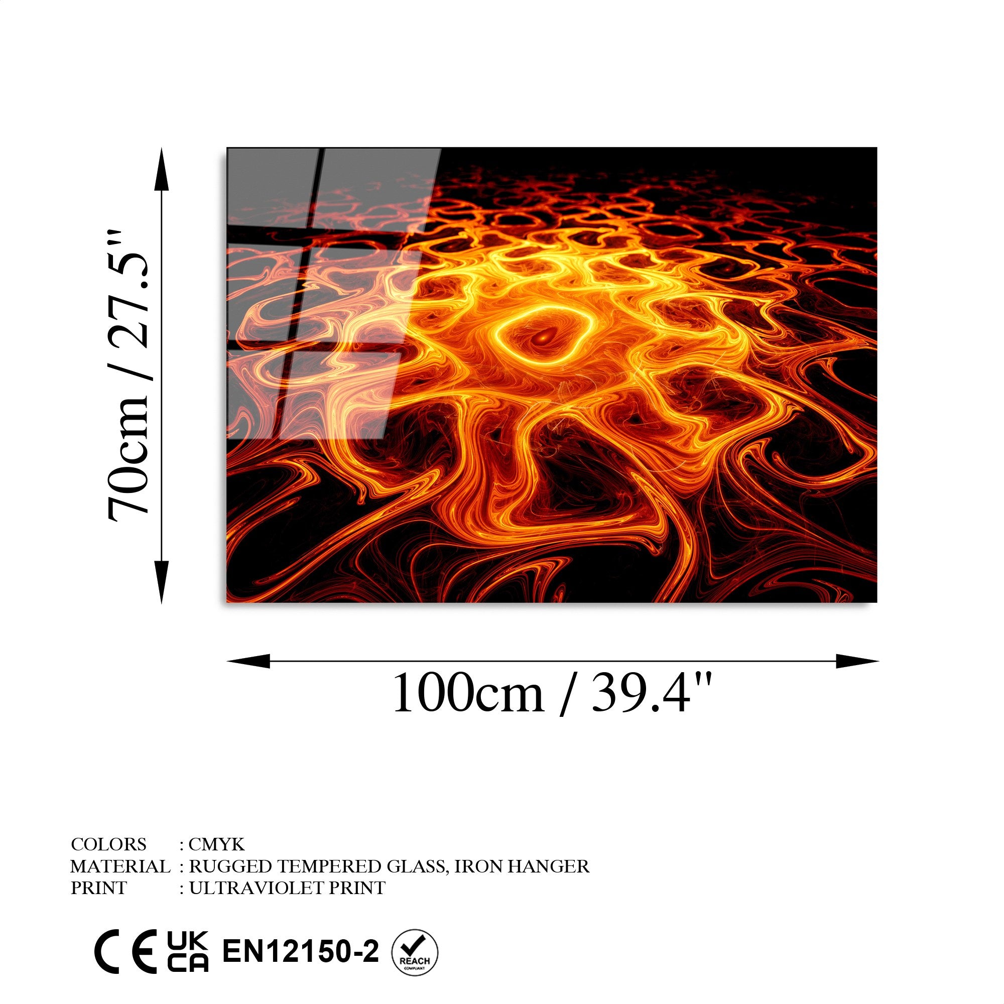 Quadro Decorativo em Vidro Temperado UV-208 70x100 cm, Multicolor – Espessura 4 mm